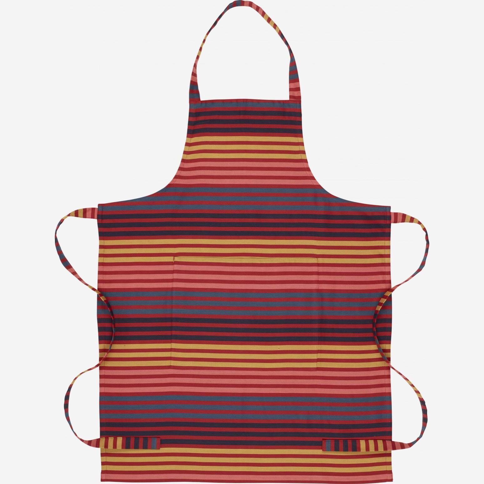 Fabric apron - red stripes