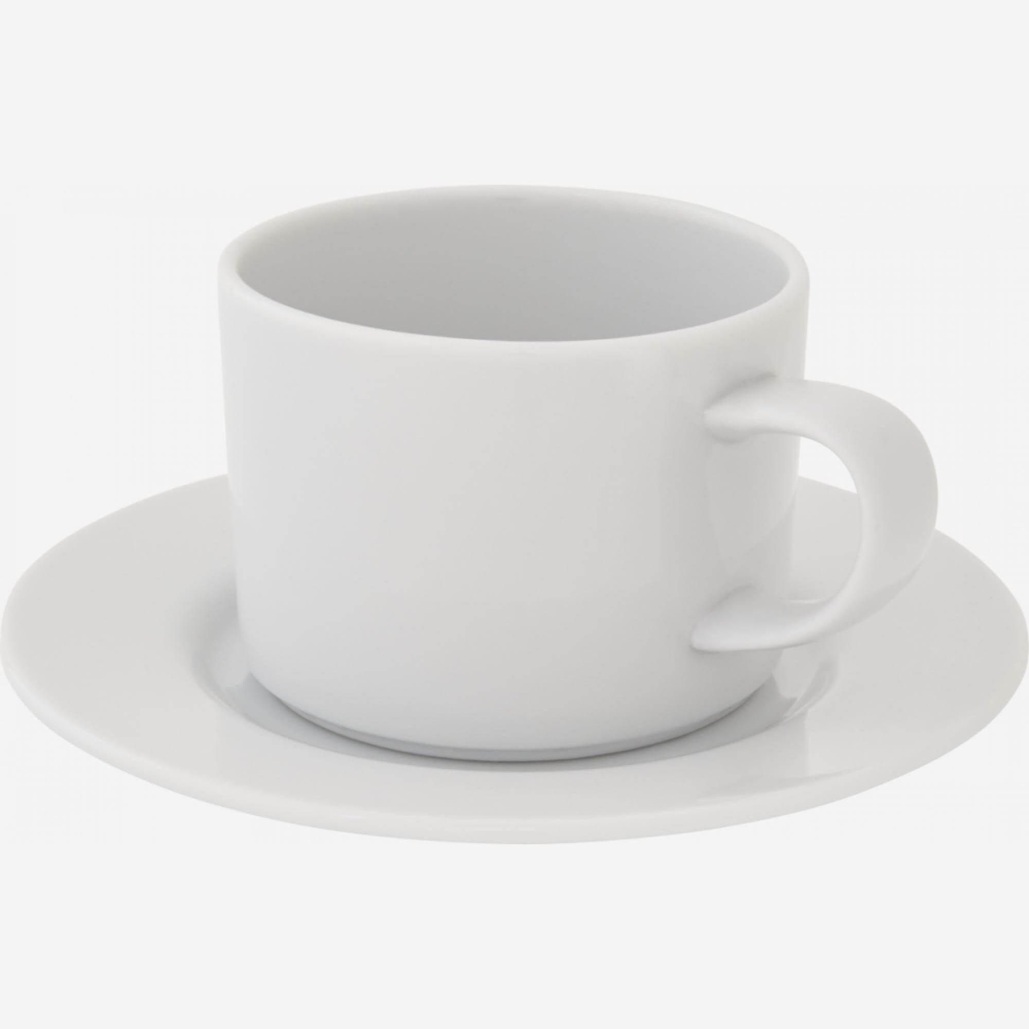 Tasse à thé avec soucoupe en porcelaine - Blanc - Design by Queensberry & Hunt