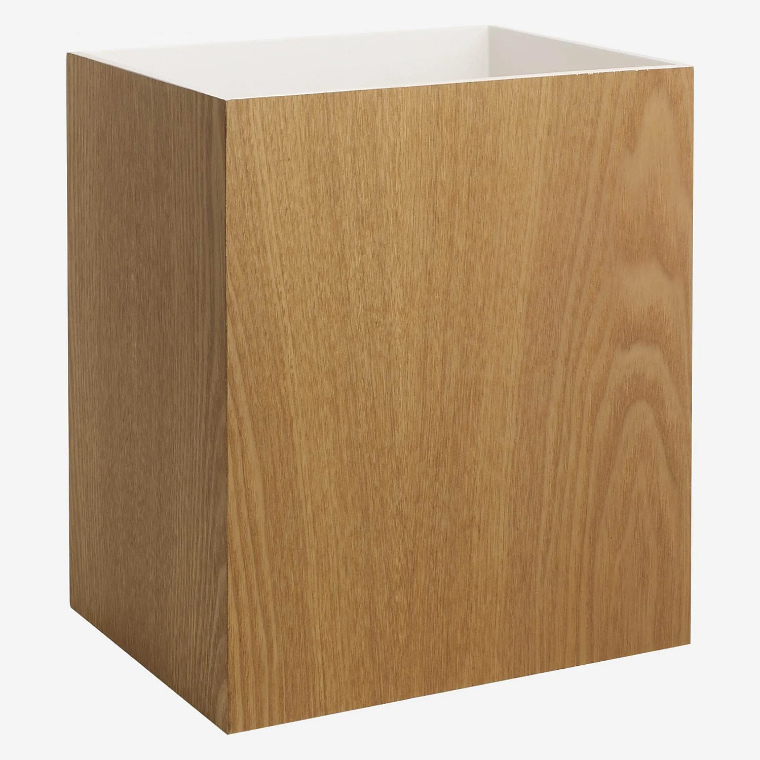 Poubelle de bureau en bois avec intérieur laqué blanc - 3