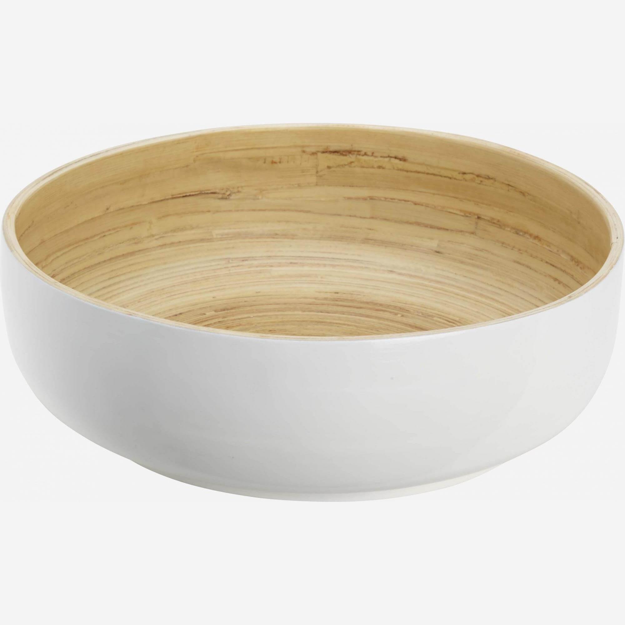 Bamboo salad bowl - 30 cm - White