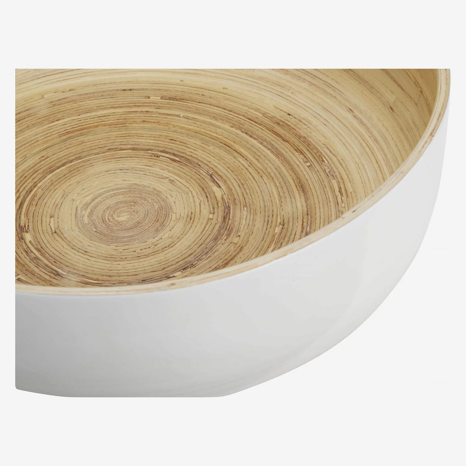 Slakom van bamboe 30 cm - Wit - 2