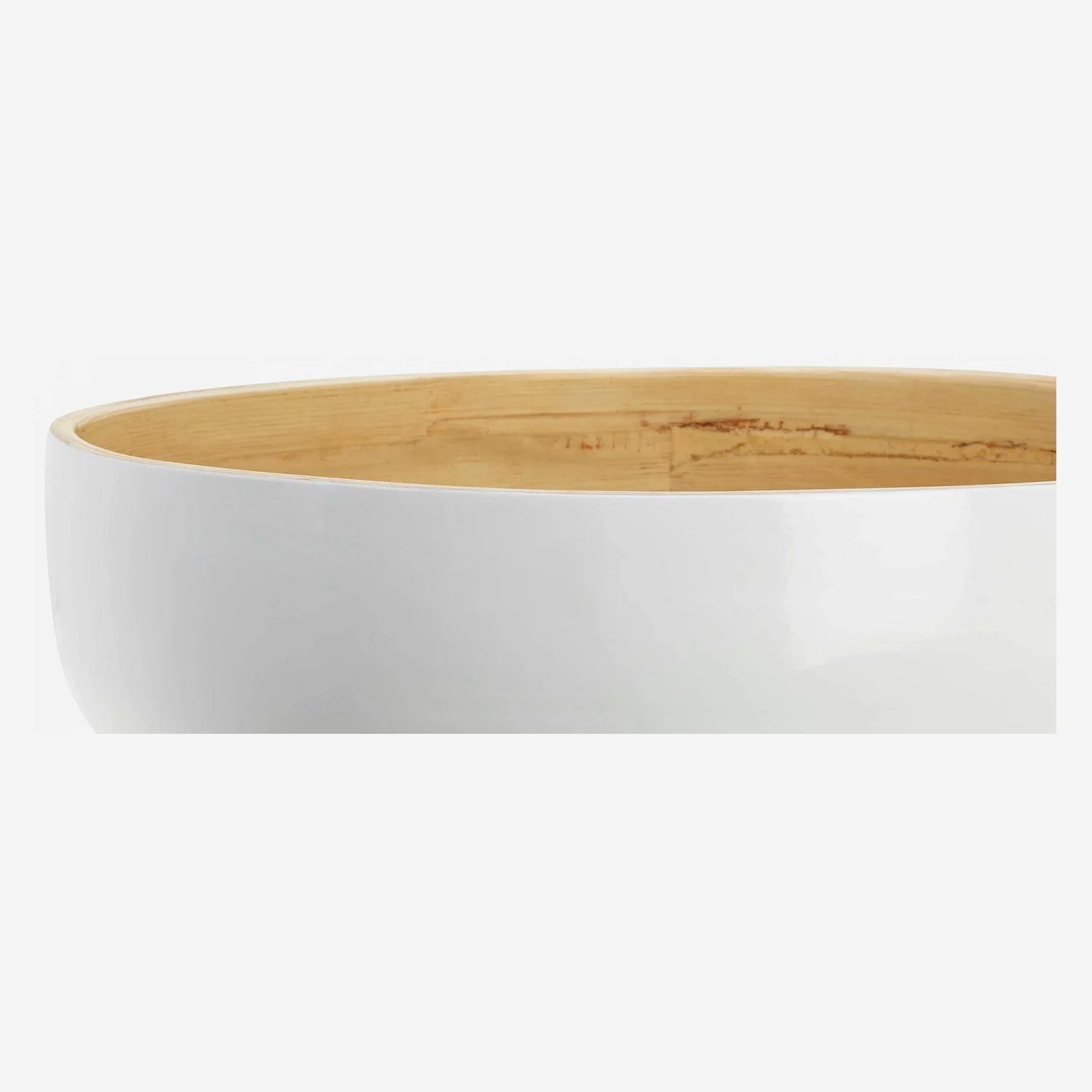 Slakom van bamboe 30 cm - Wit - 3