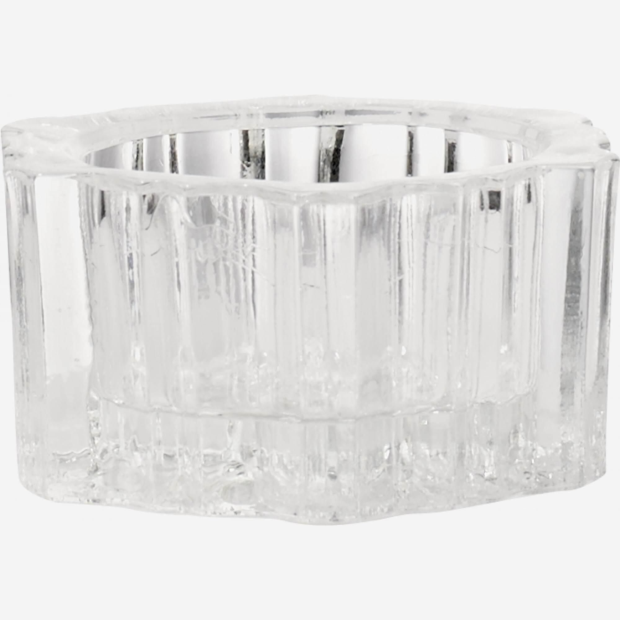 glass candle holders x6