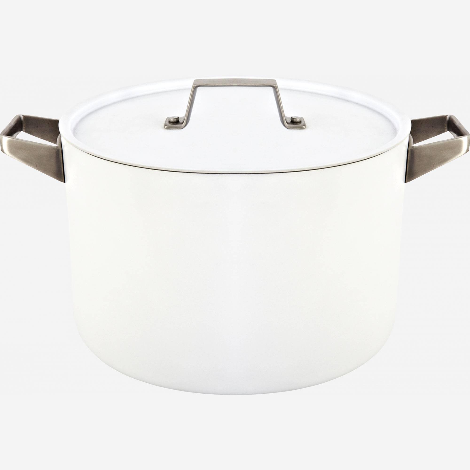 Aluminium and ceramic cooking pot with lid - 22 cm