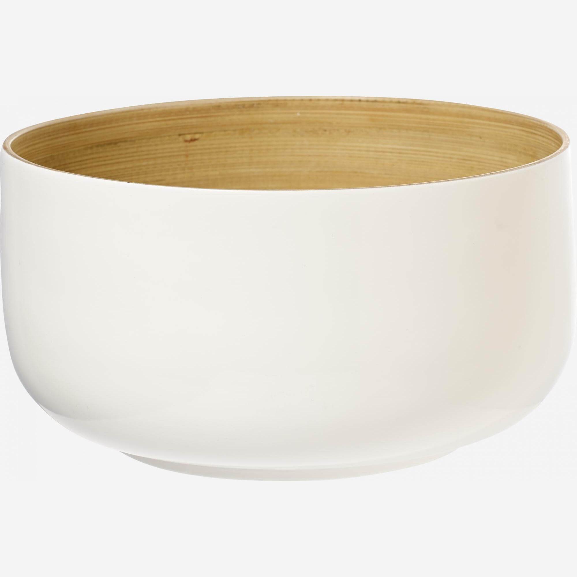 Bamboo salad bowl - 25 cm - White