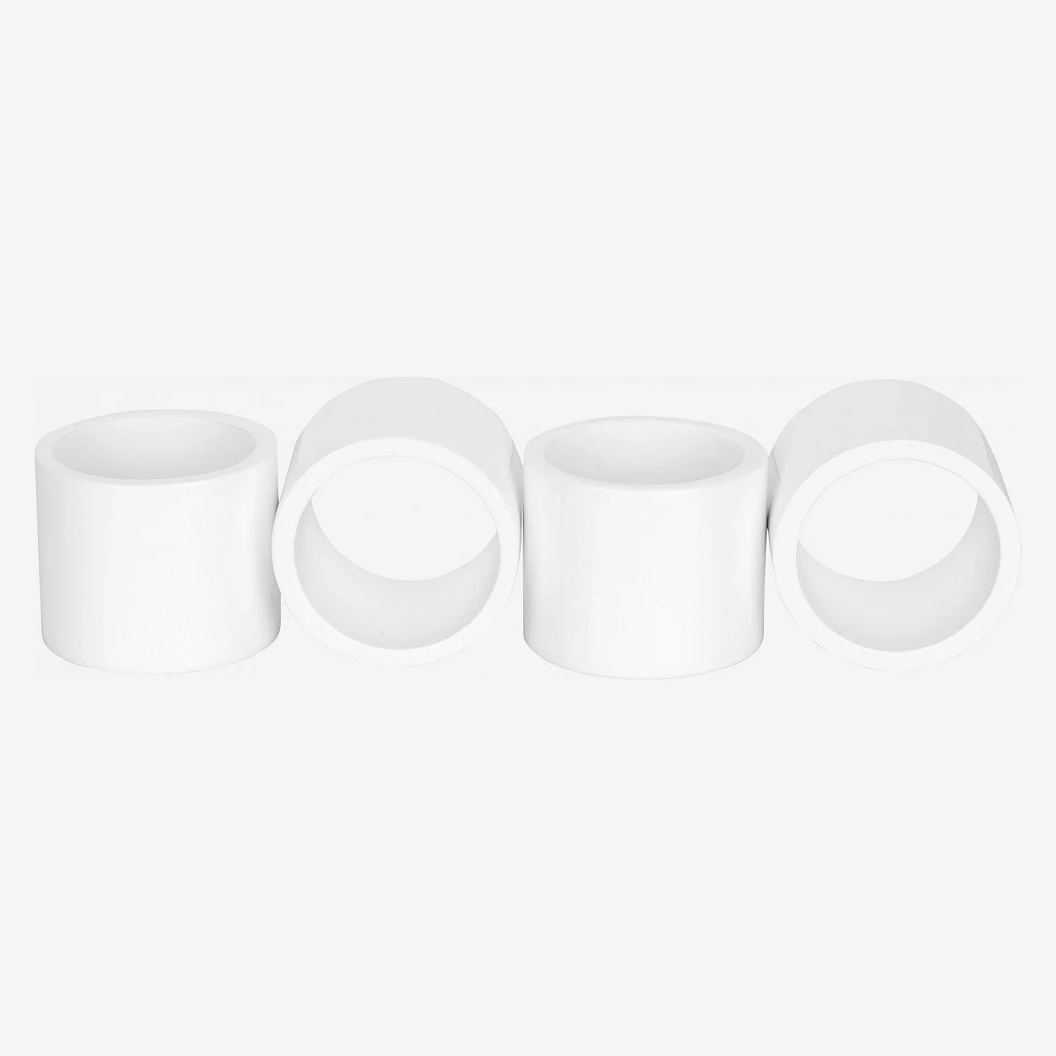 Lot de 4 ronds de serviette - Blanc - 1