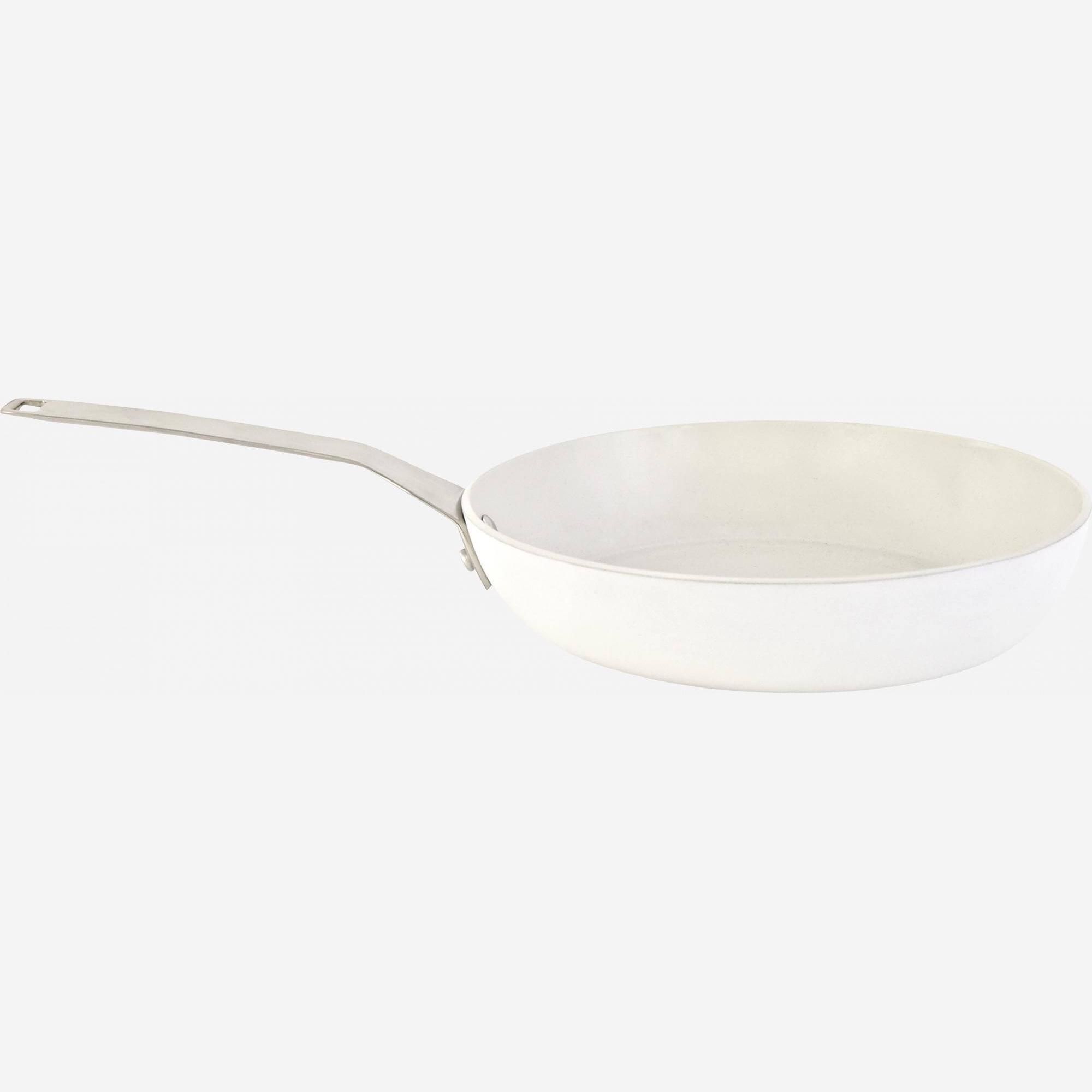 Koekenpan van aluminium en keramiek - 24 cm - Wit