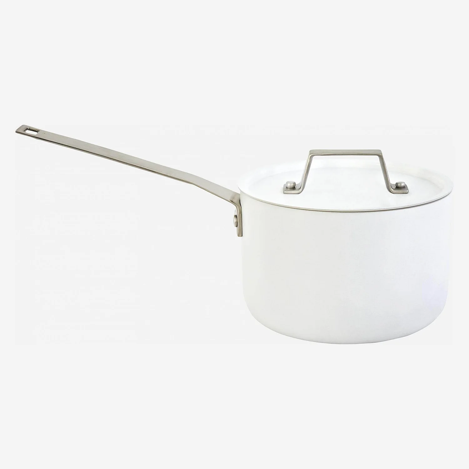Casserole avec couvercle 18 cm en aluminium extérieur blanc et revêtement intérieur céramique - 3