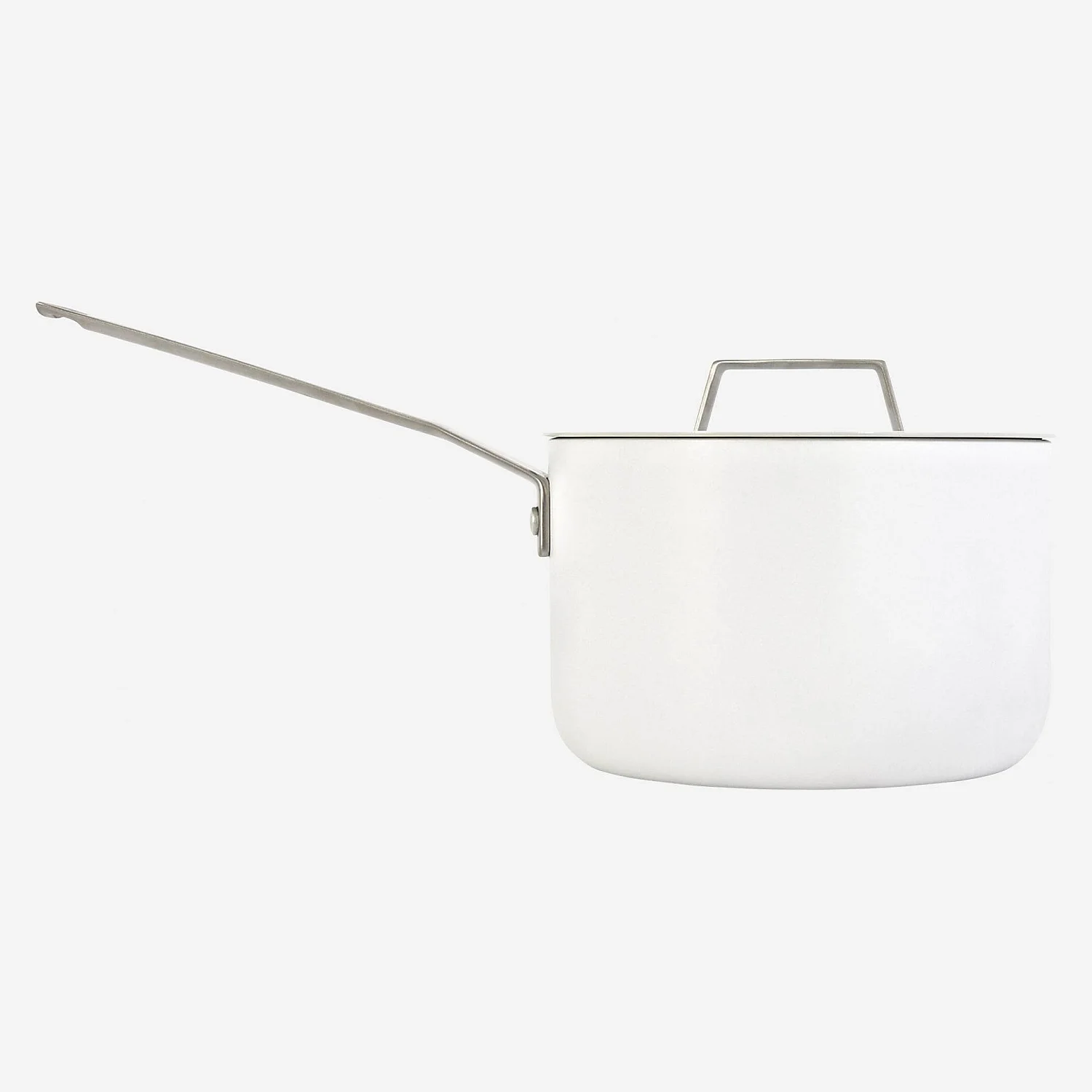 Casserole avec couvercle 18 cm en aluminium extérieur blanc et revêtement intérieur céramique - 1