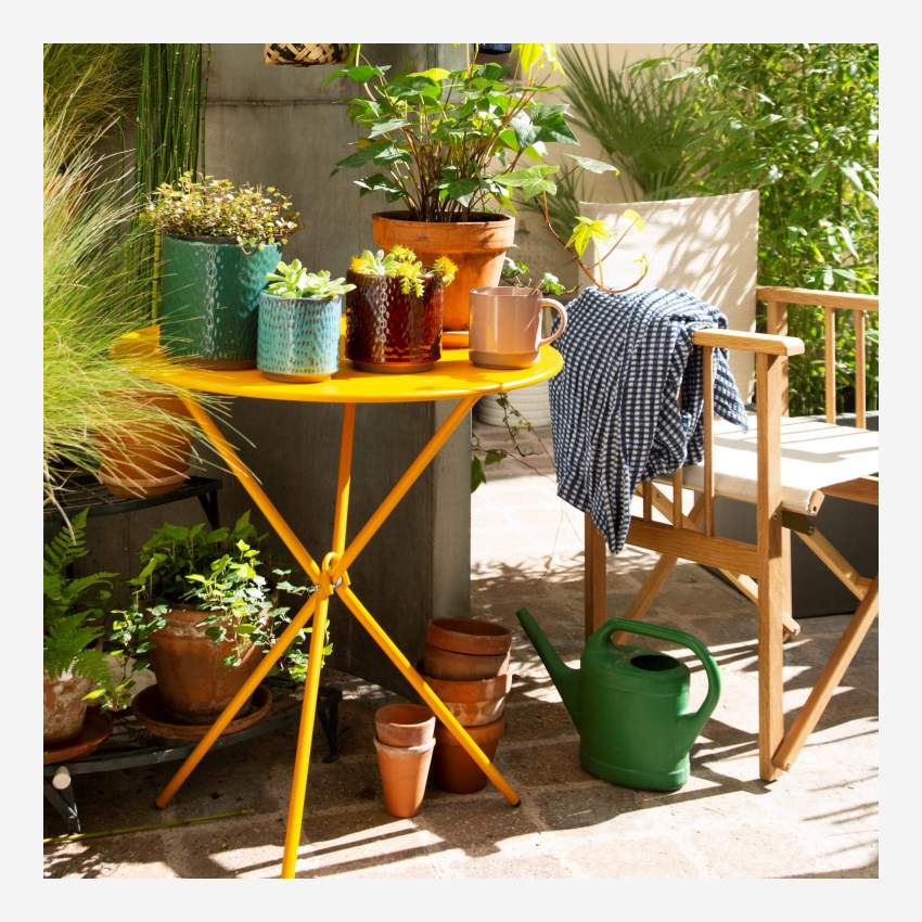 Table pliante de jardin en acier - Gris tourterelle