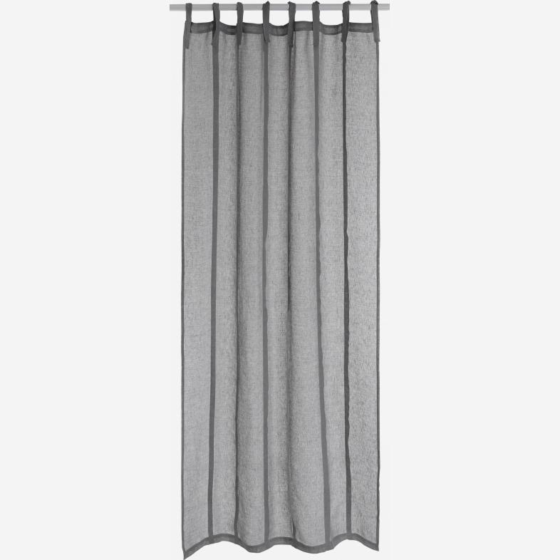 Paire de rideaux 140x280cm en lin gris anthracite