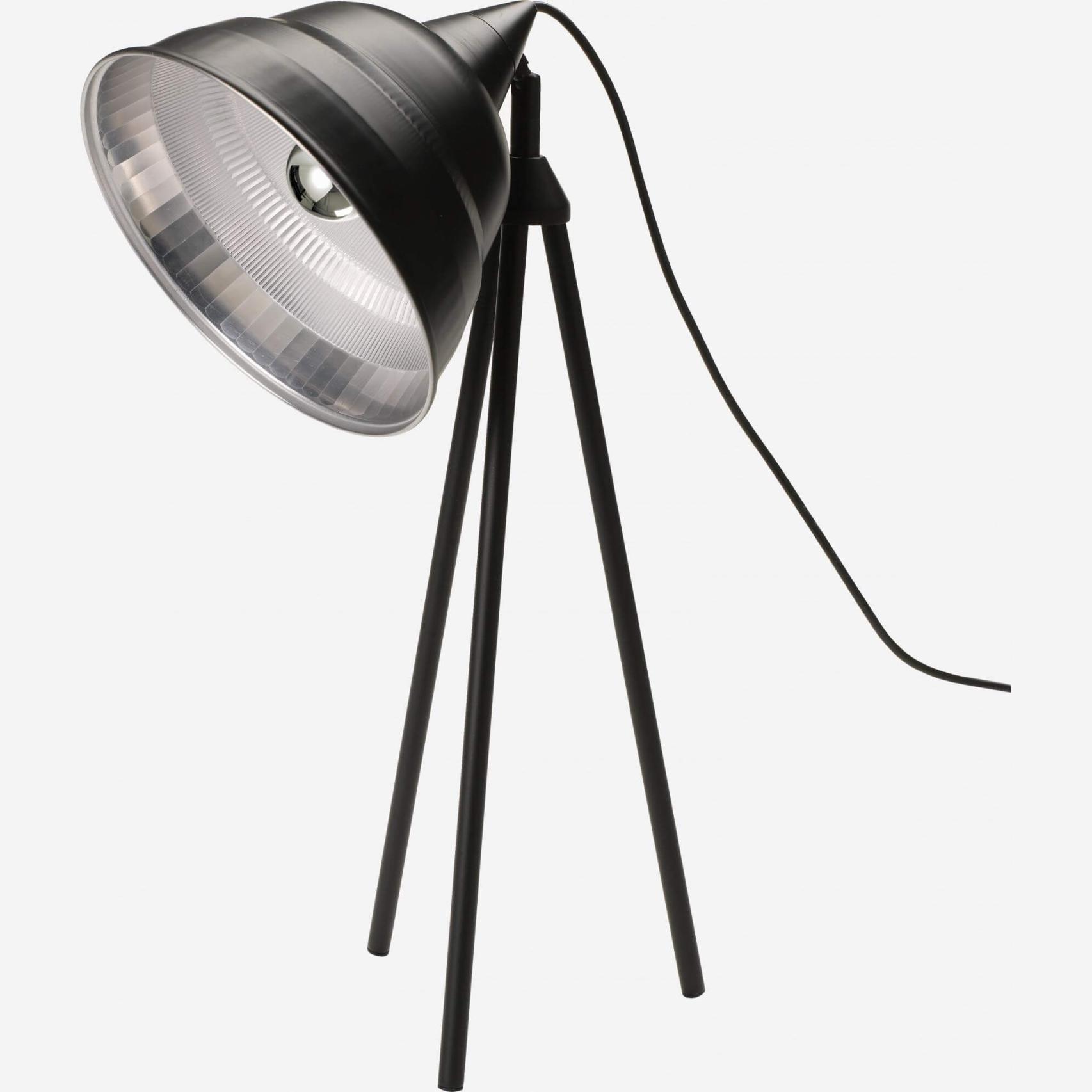 Black lacquered aluminium lamp stand