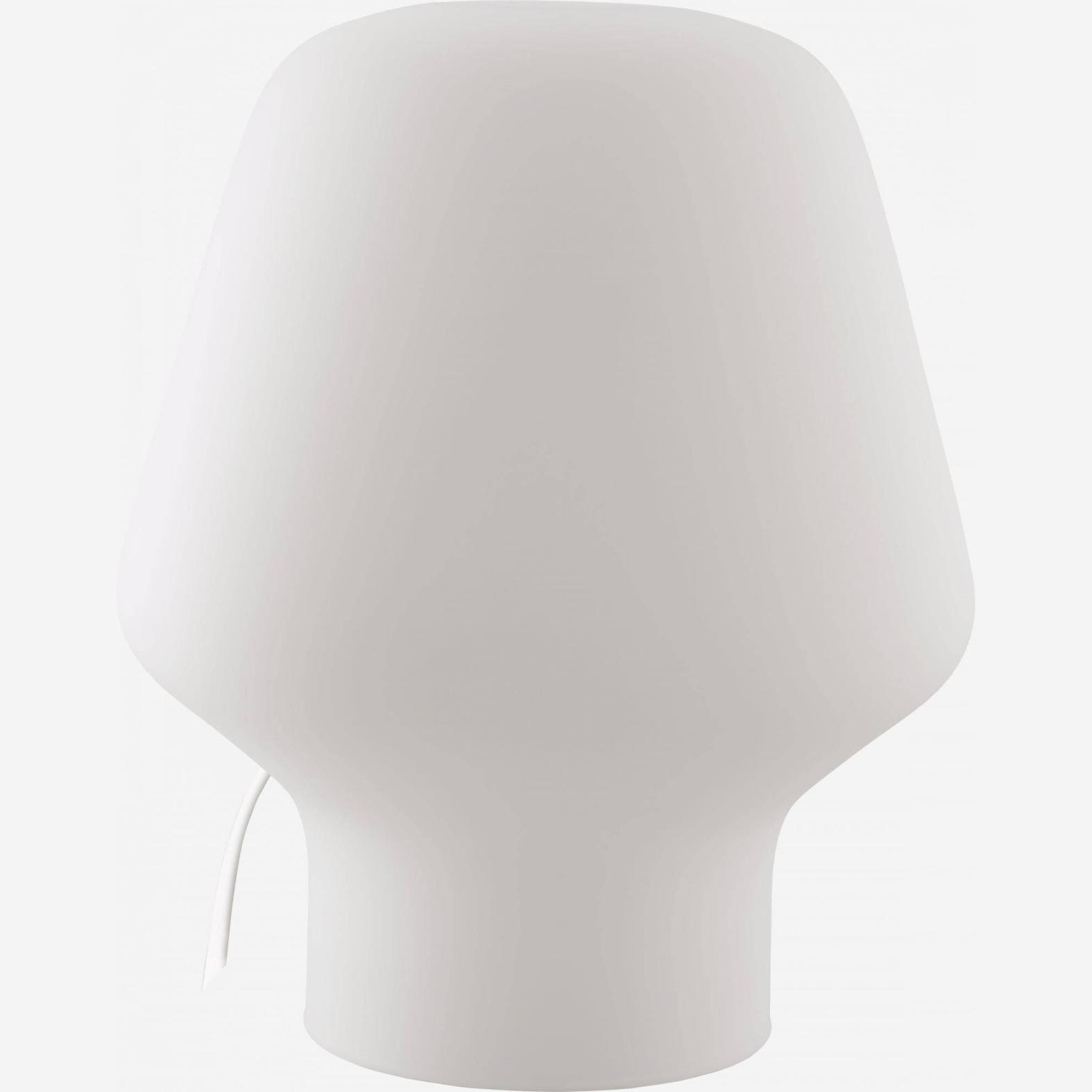 Lampe de table en verre blanc