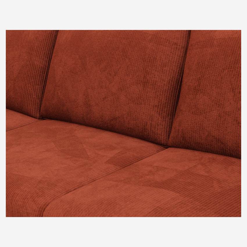 Sofá de ángulo con chaise longue derecha de terciopelo - Terracota