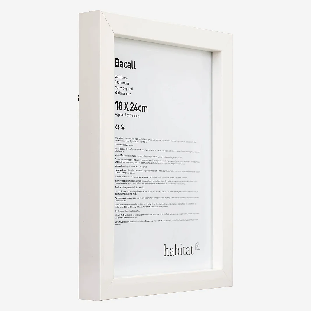 Moldura de parede de madeira - 18 x 24 cm - Branco - 3