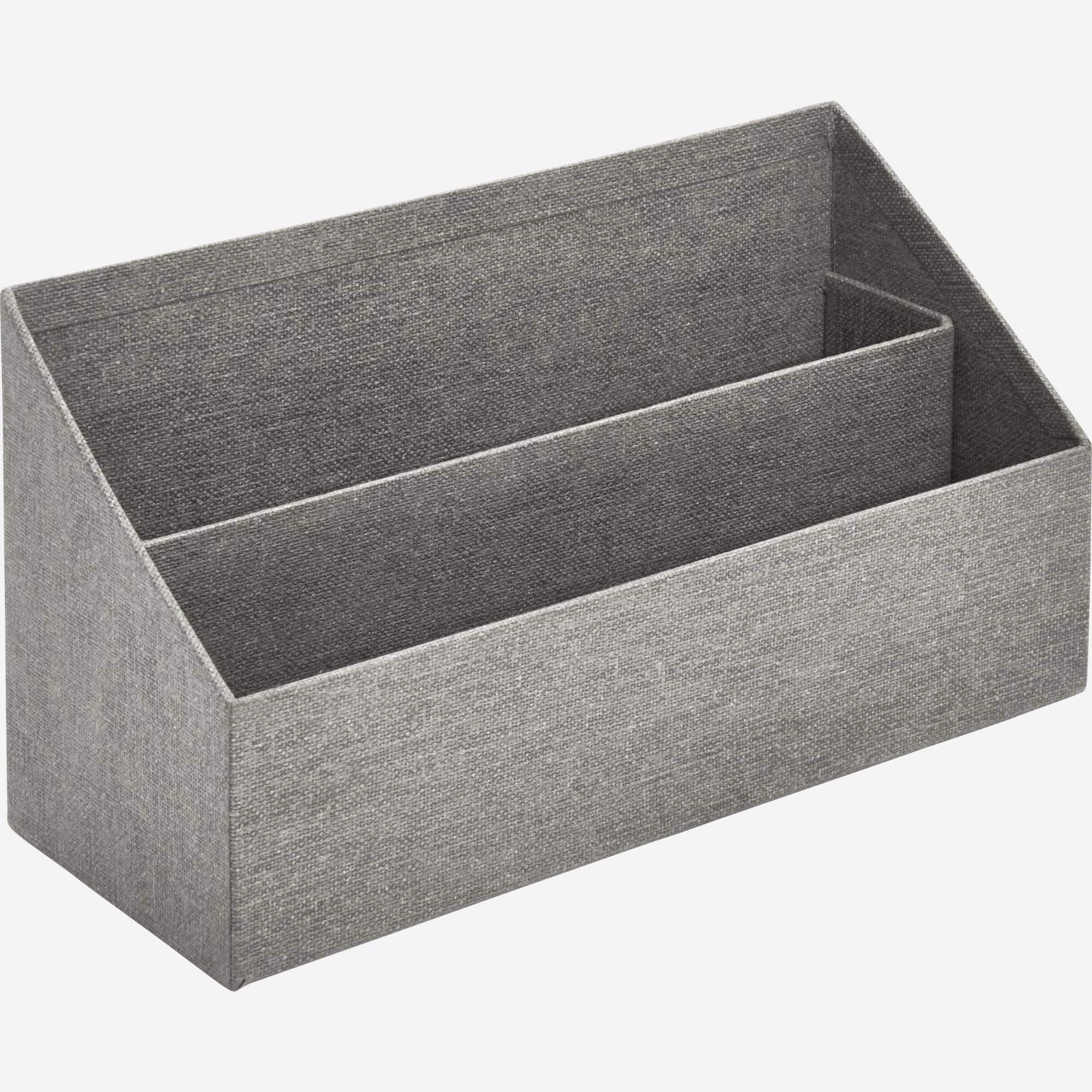 Range-papiers en cuir et carton gris