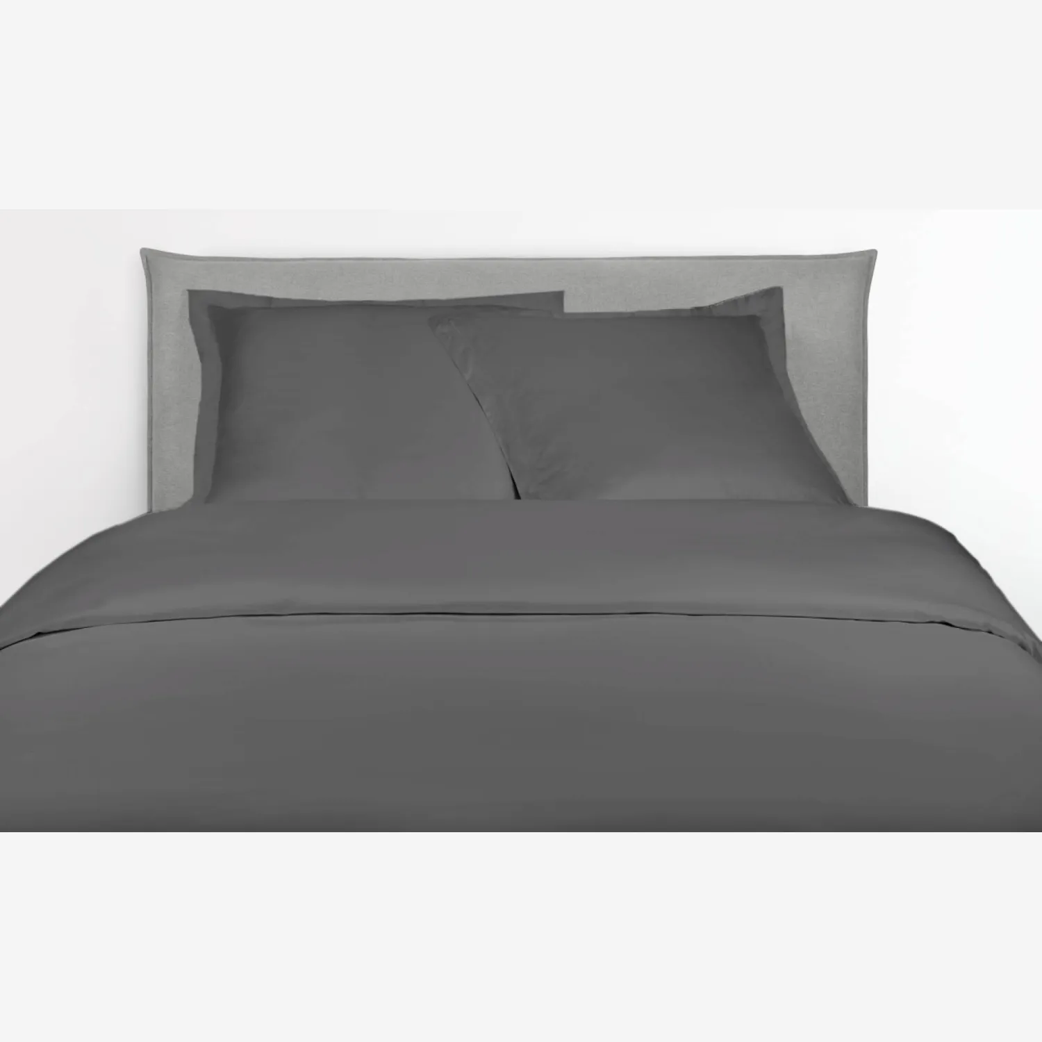 Housse de couette en satin de coton - 200 x 200 cm - Gris