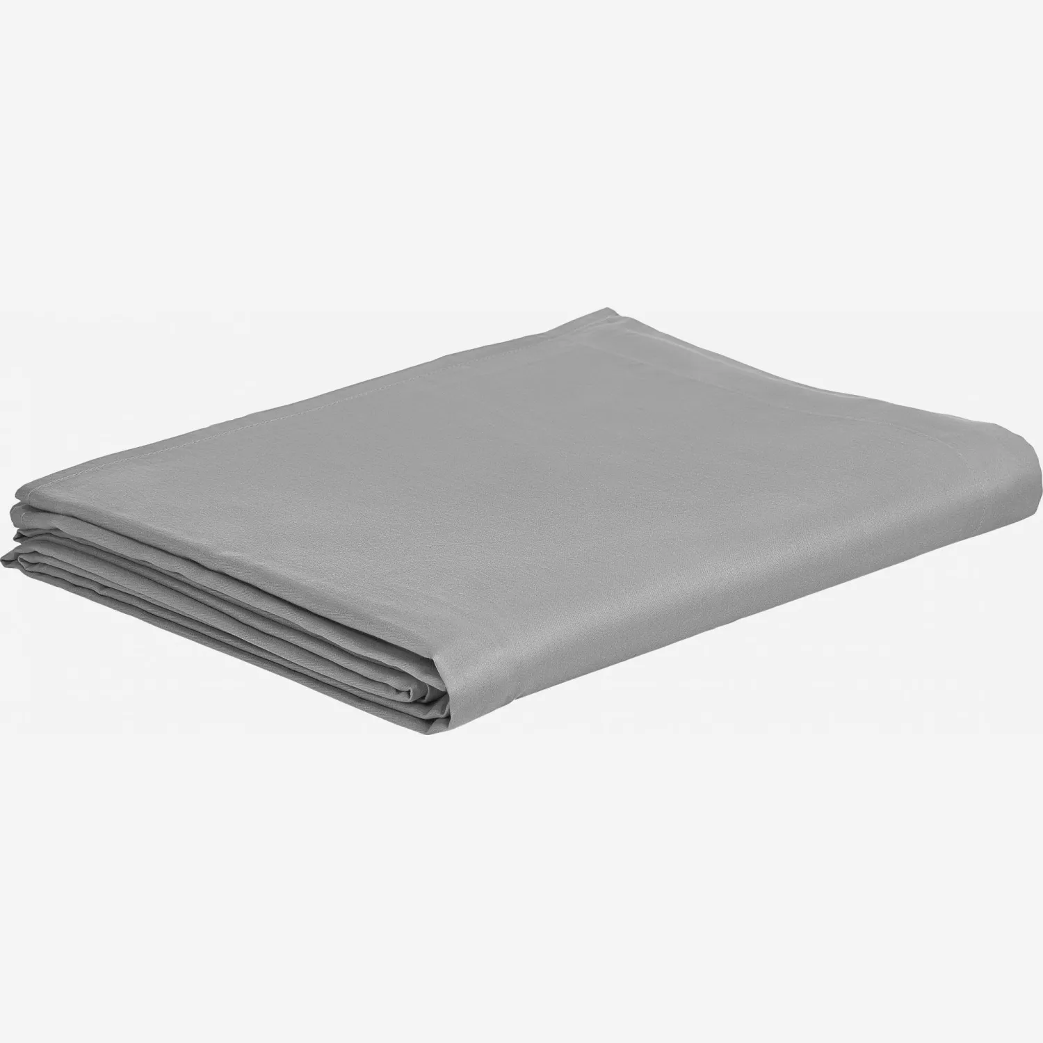Drap en satin de coton - 270 x 300 cm - Gris