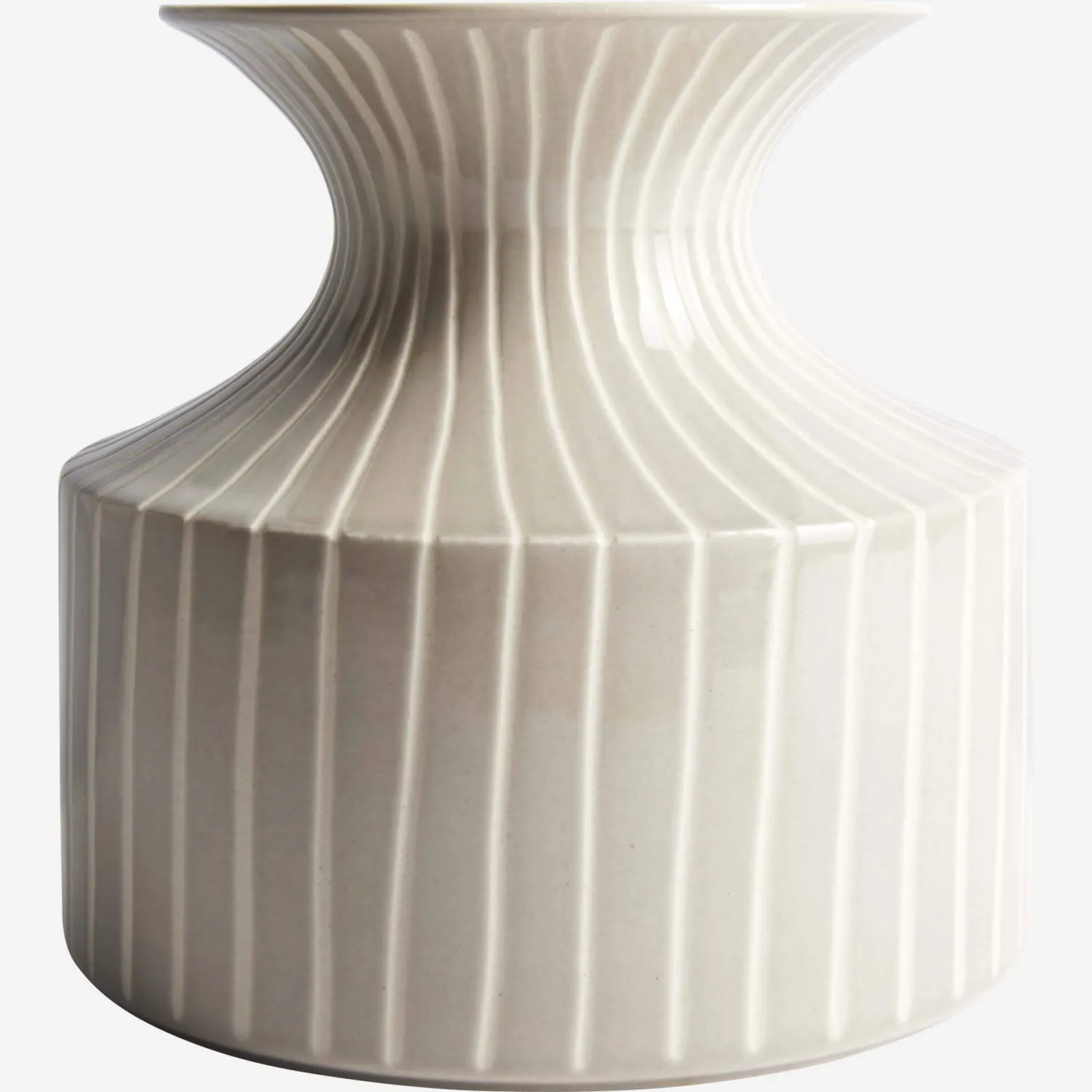 gestreifte Vase, taupe