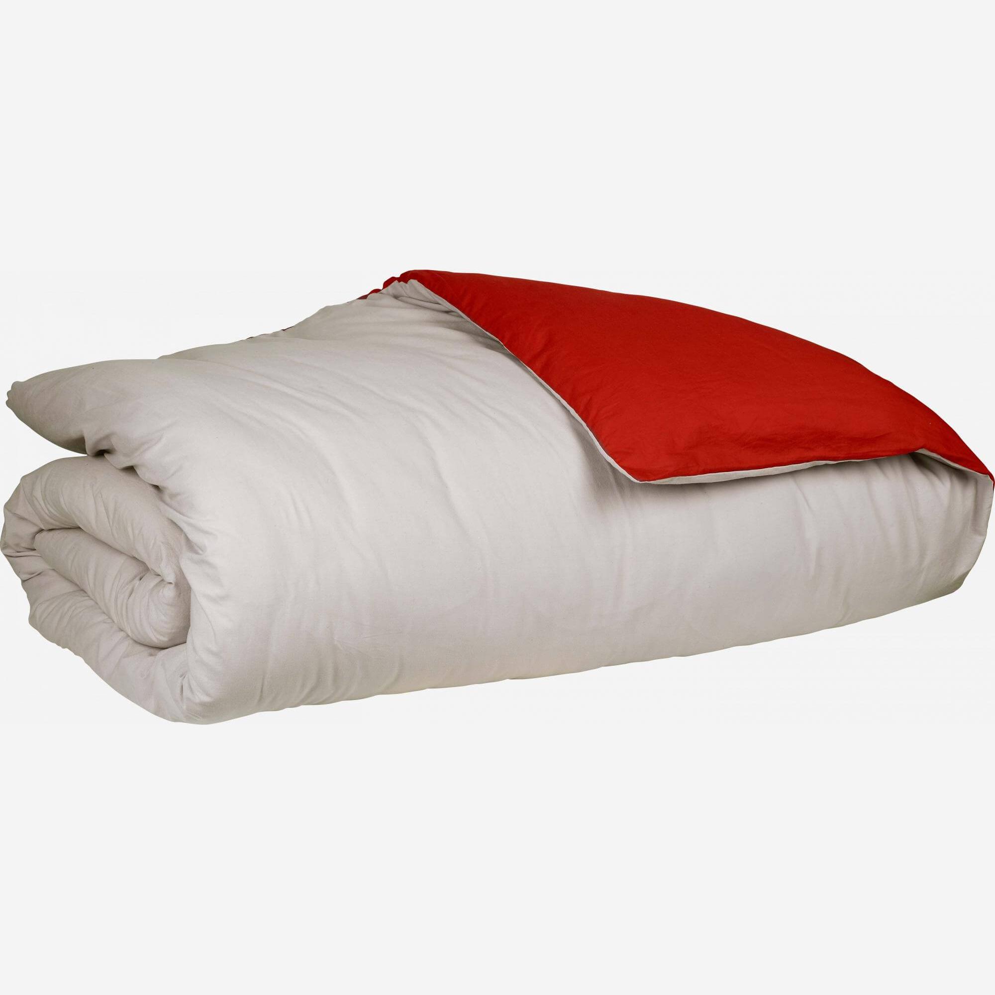 COTTON/ DUVET COVER 240X220CM RED 