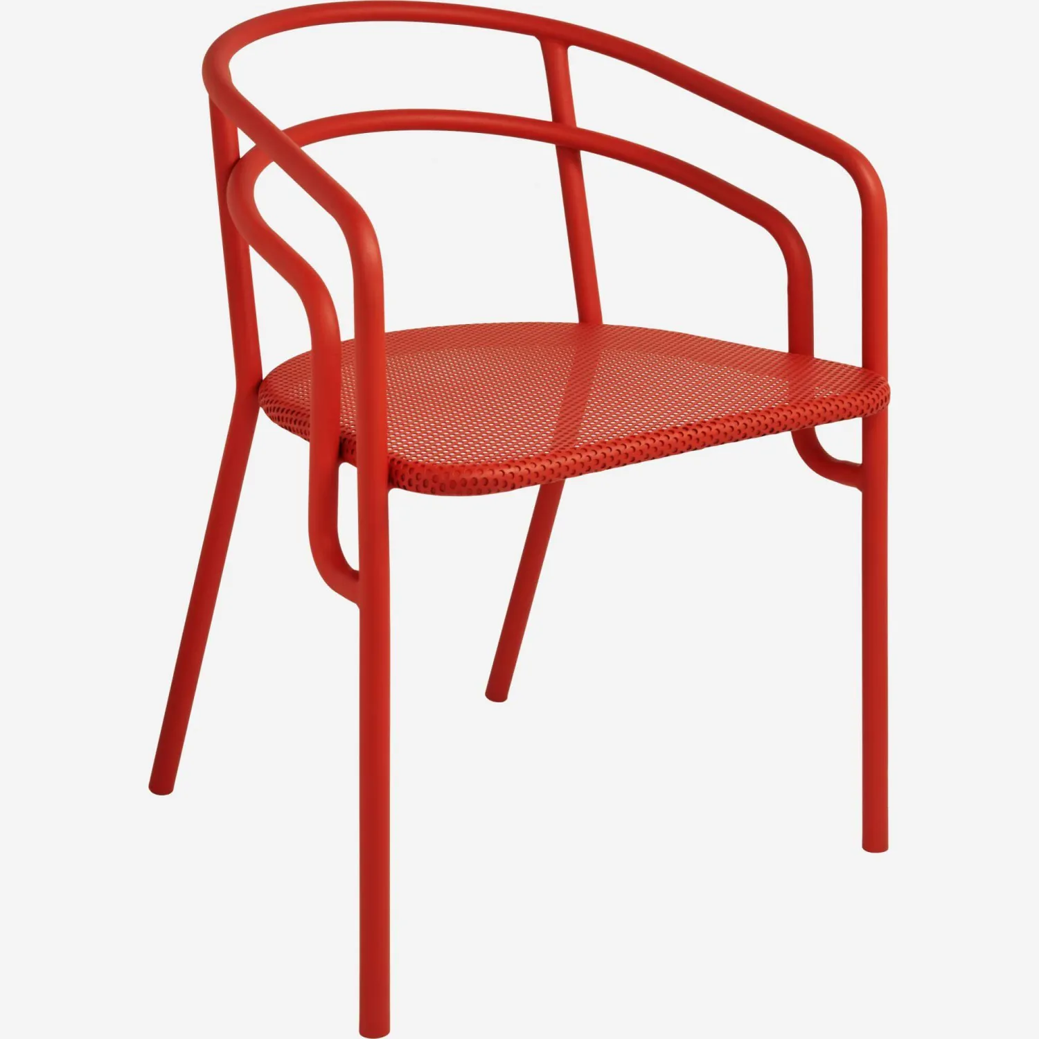 Chaise de jardin en métal rouge