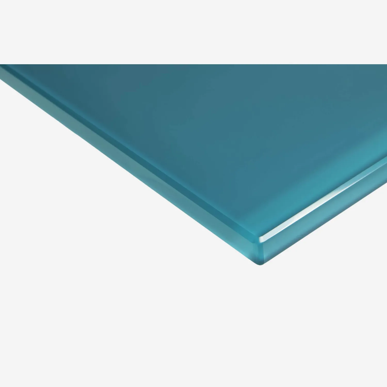 Plateau de table en verre trempé - Bleu canard - 160 x 80 cm