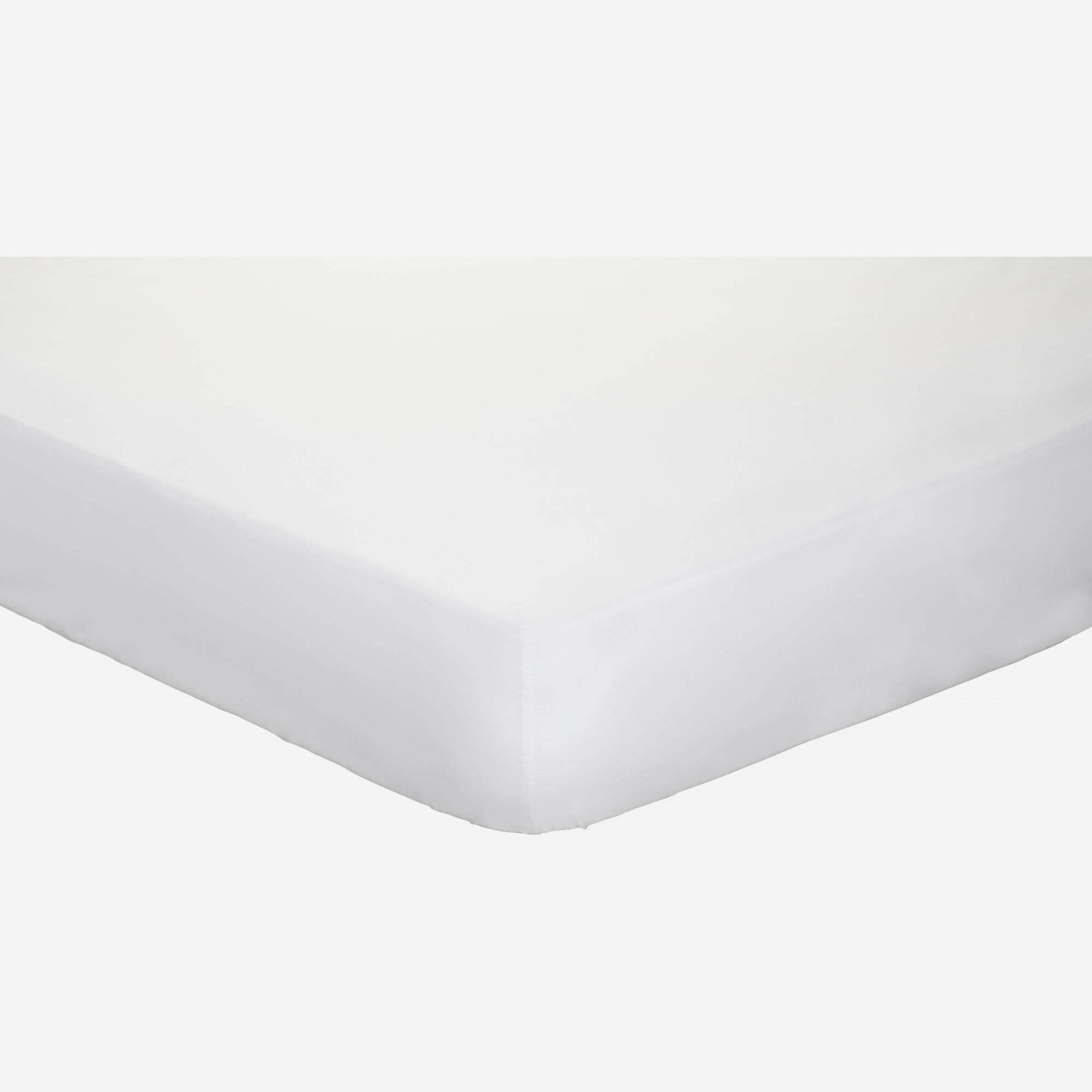 Cotton fitted sheet - 140 x 200 cm - White