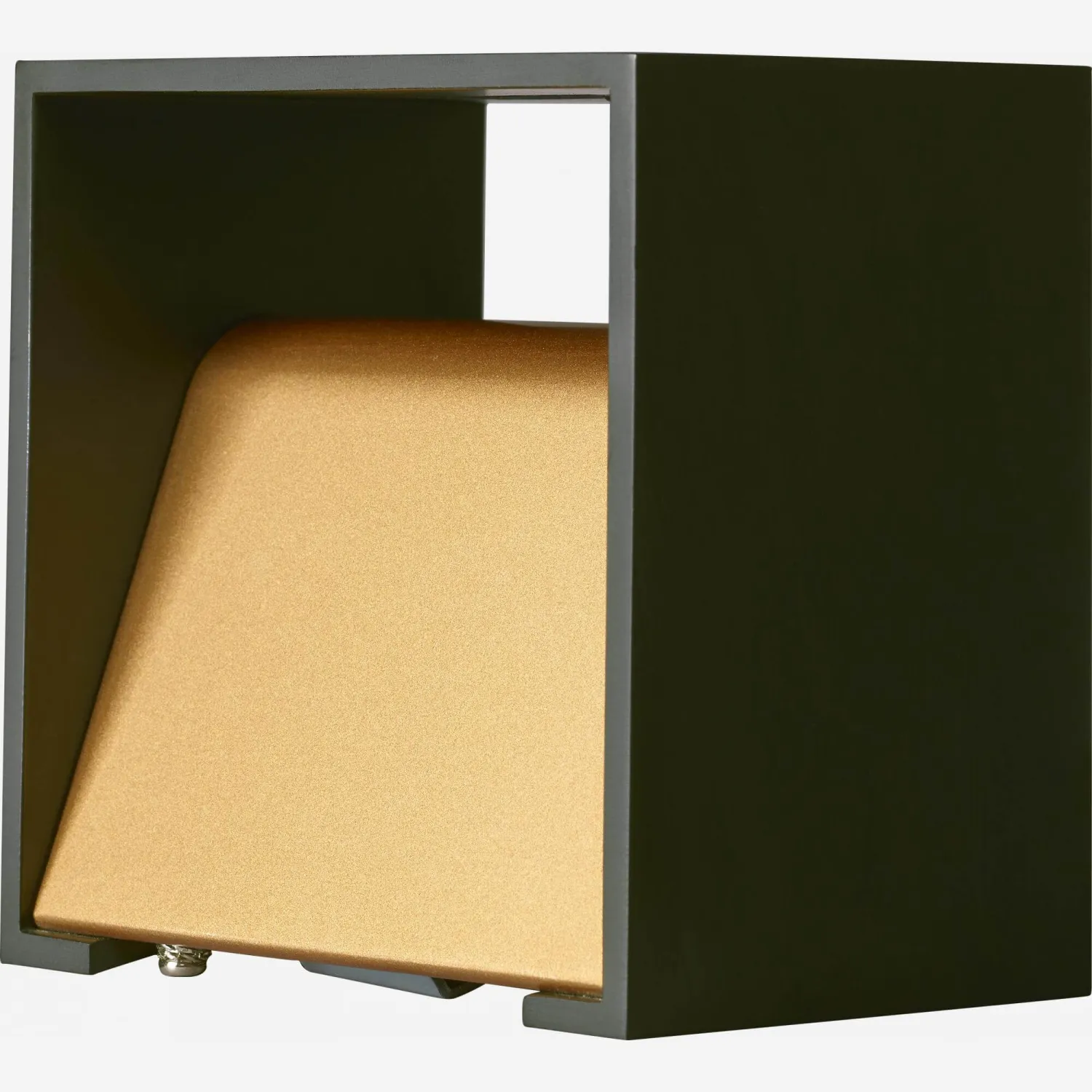 Applique murale carrée 12x12cm noire et bois
