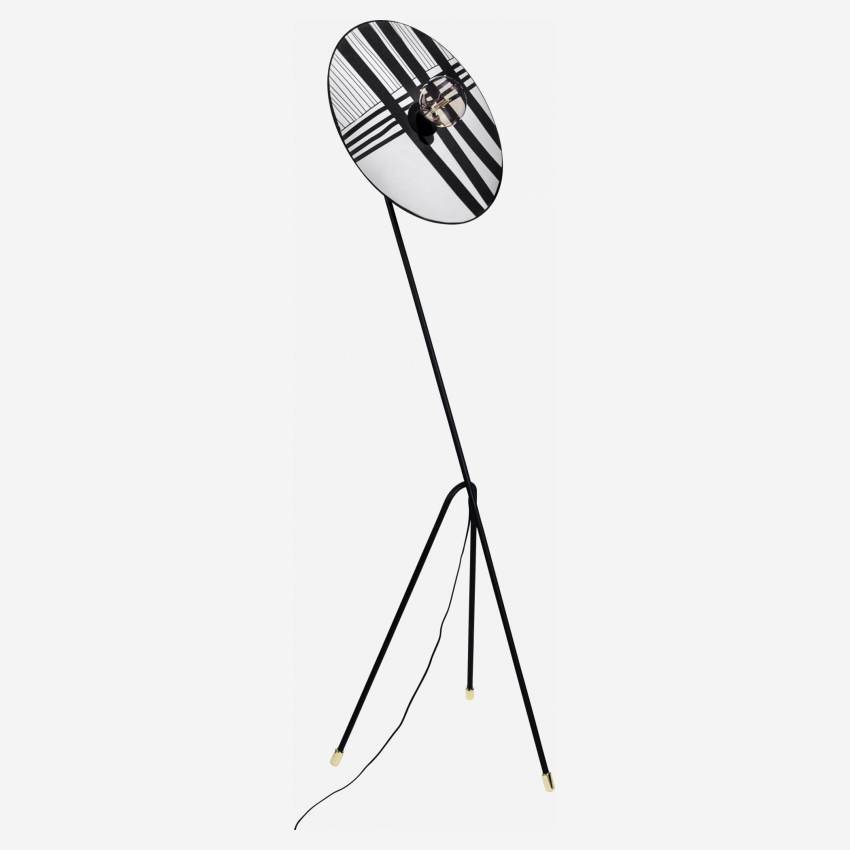 Pie de lámpara de pie de metal - 160 cm - Negro (pantalla vendida por separado)