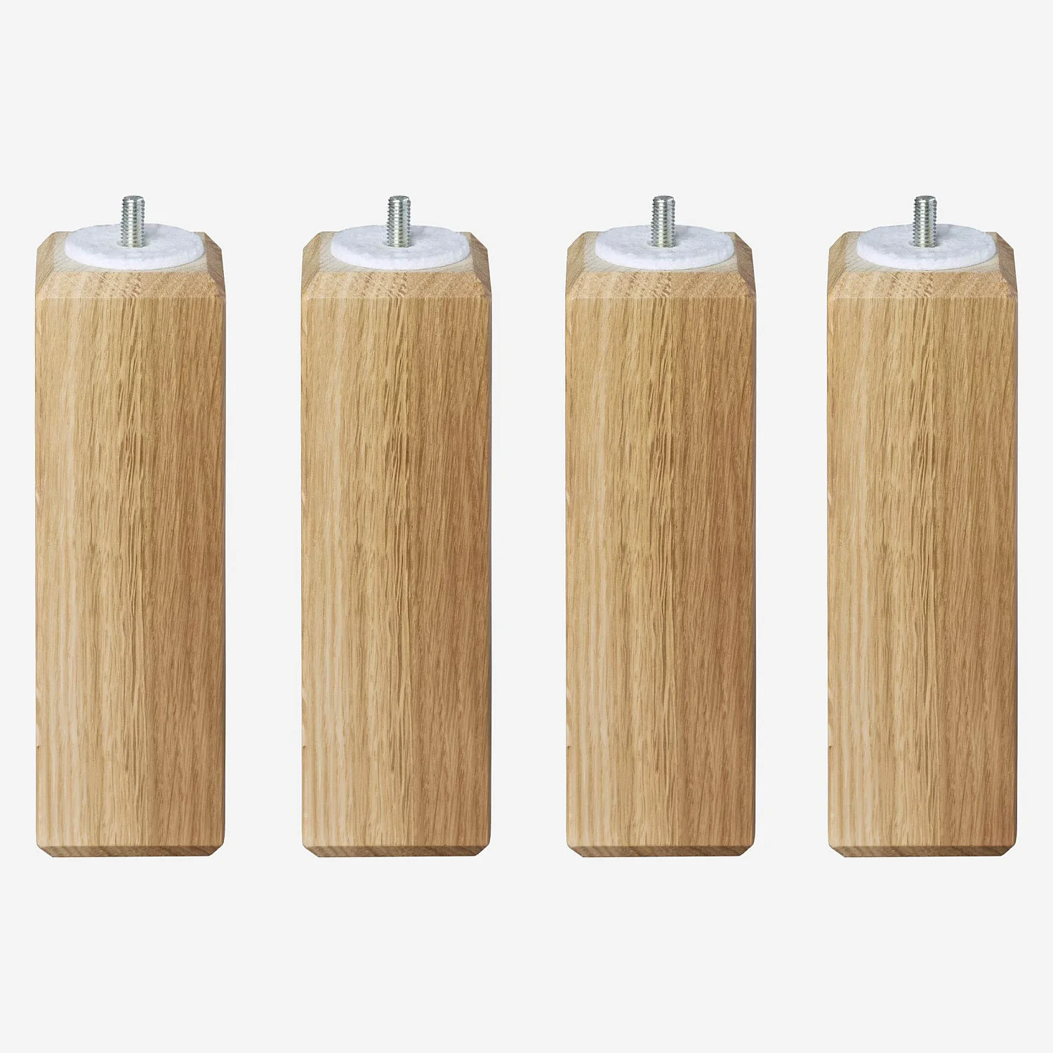 Set de 4 pieds de lit universels cubiques en chêne - 16 cm - Naturel - 2