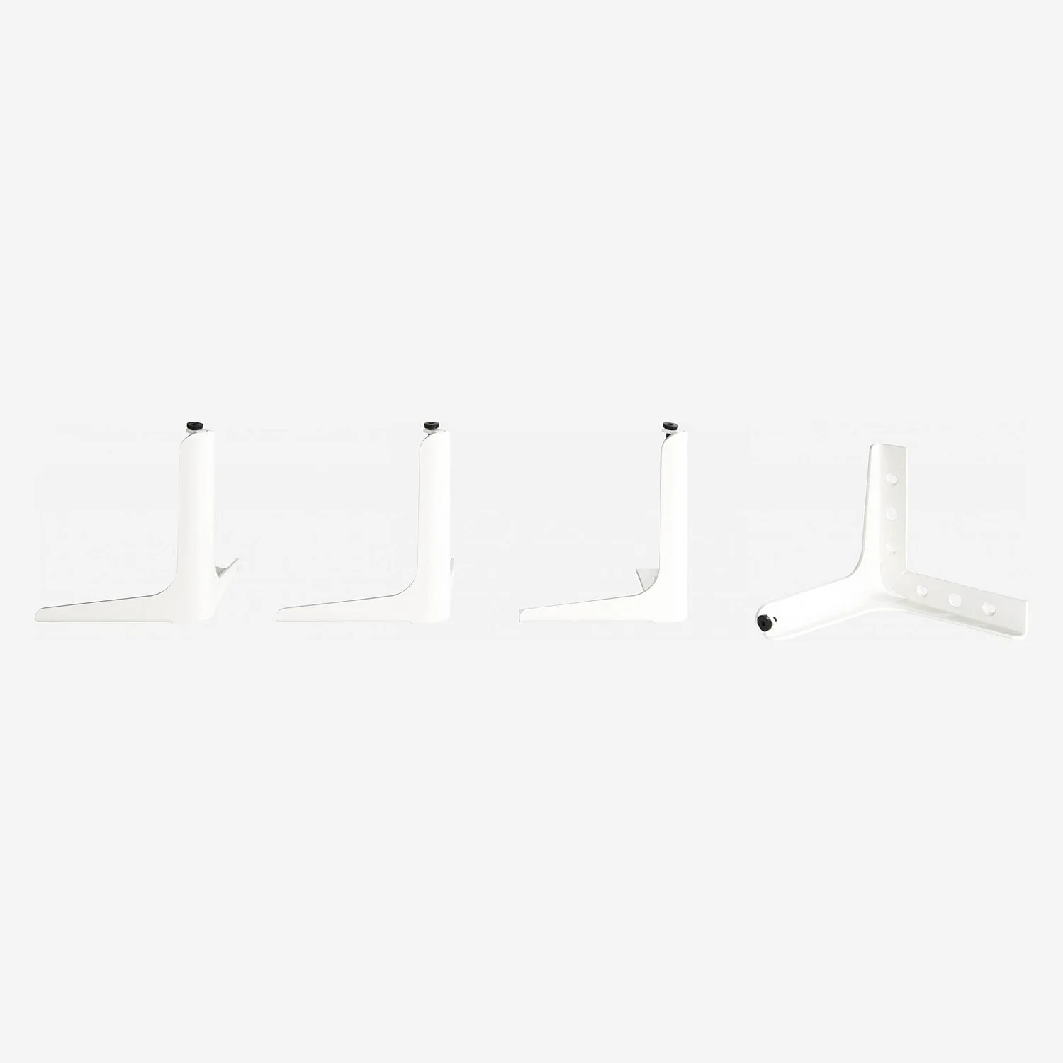 Set van 4 metalen bedpoten - 16 cm - Wit - 6