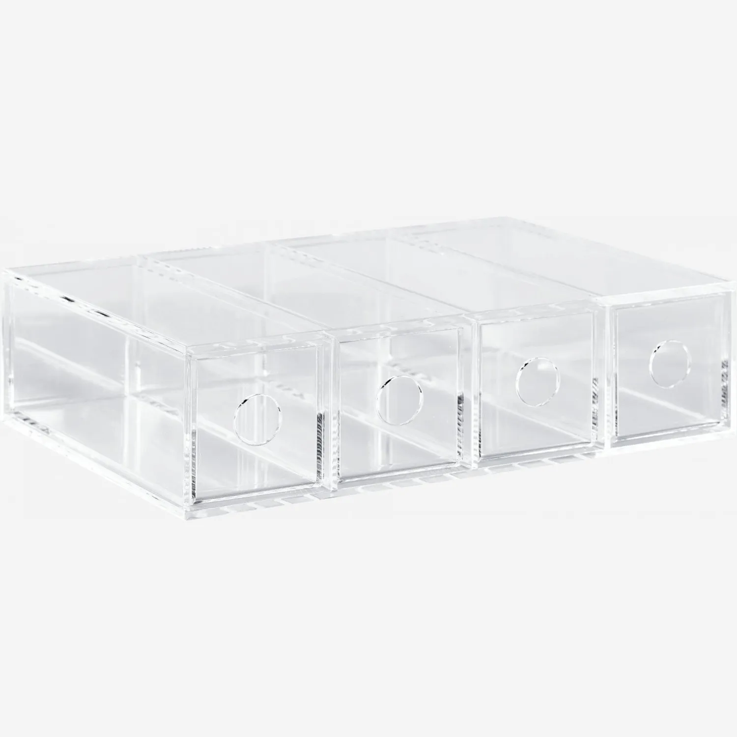 Rangement à 4 compartiments pour lunettes en acrylique - Transparent
