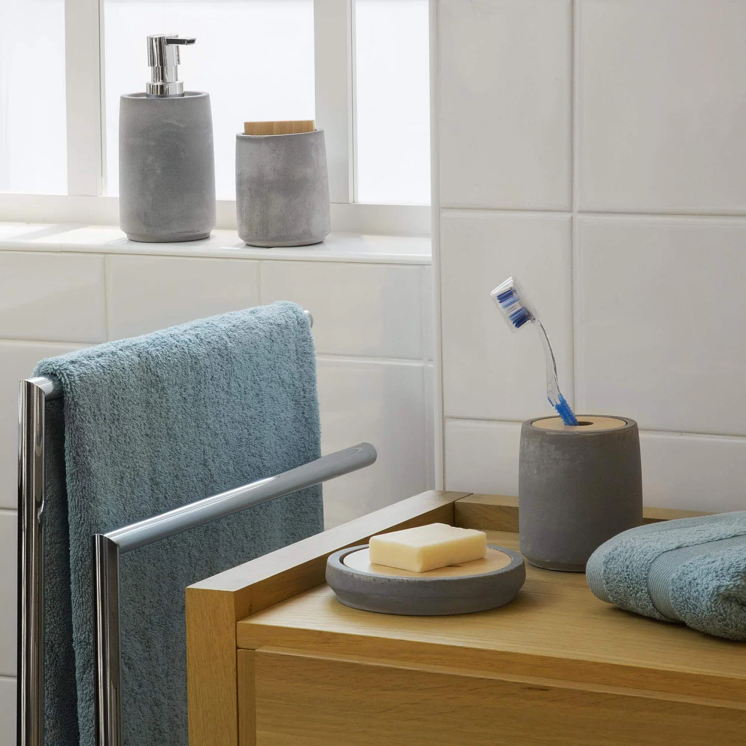 Distributeur de savon en béton - Gris - 4