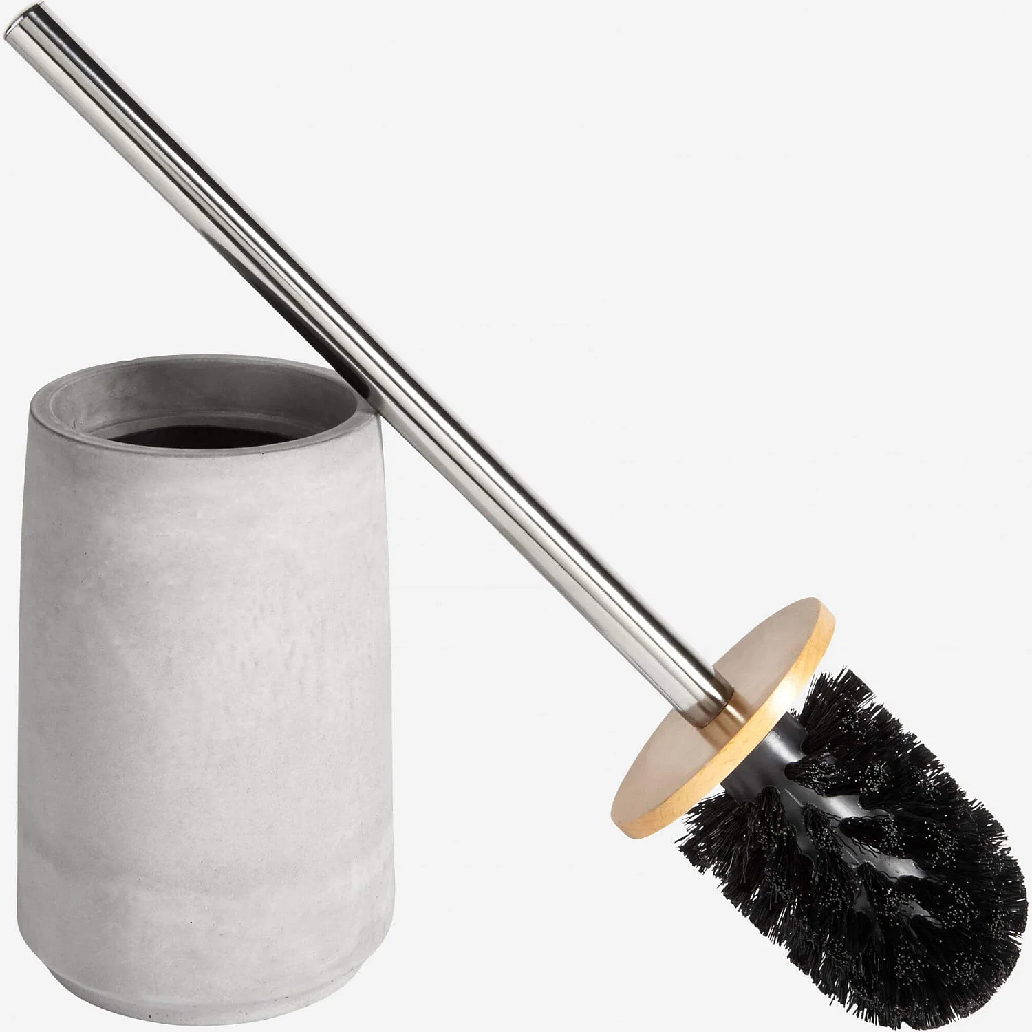 Brosse de toilettes en béton, bois et métal - 3