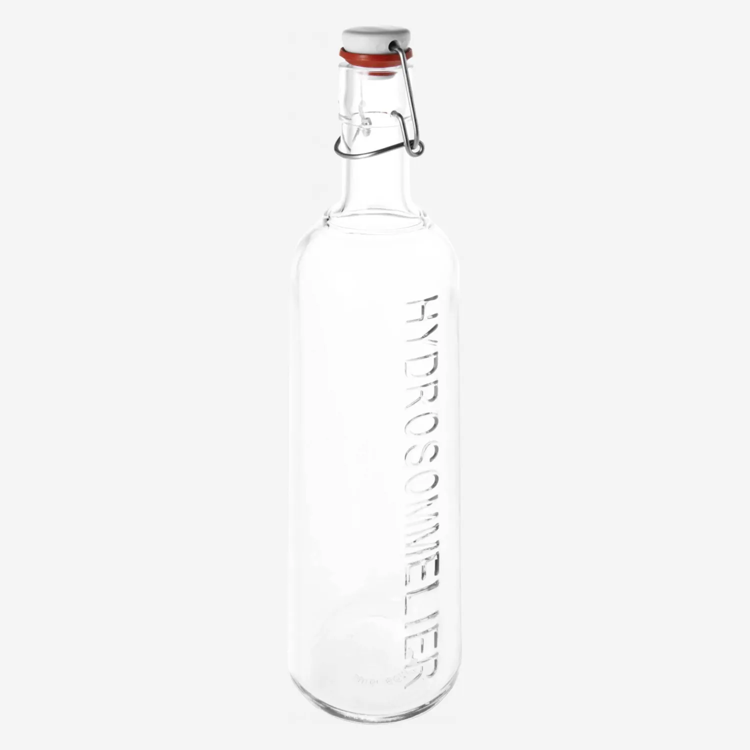 Bouteille avec bouchon clipsable 8,5cm en verre - 1