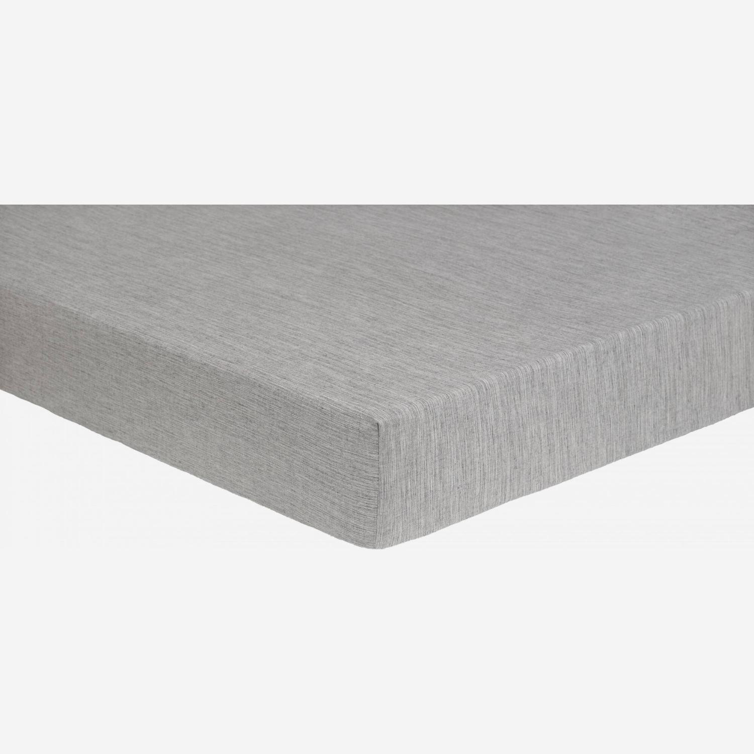 Drap housse en coton - 180 x 200 cm - Gris