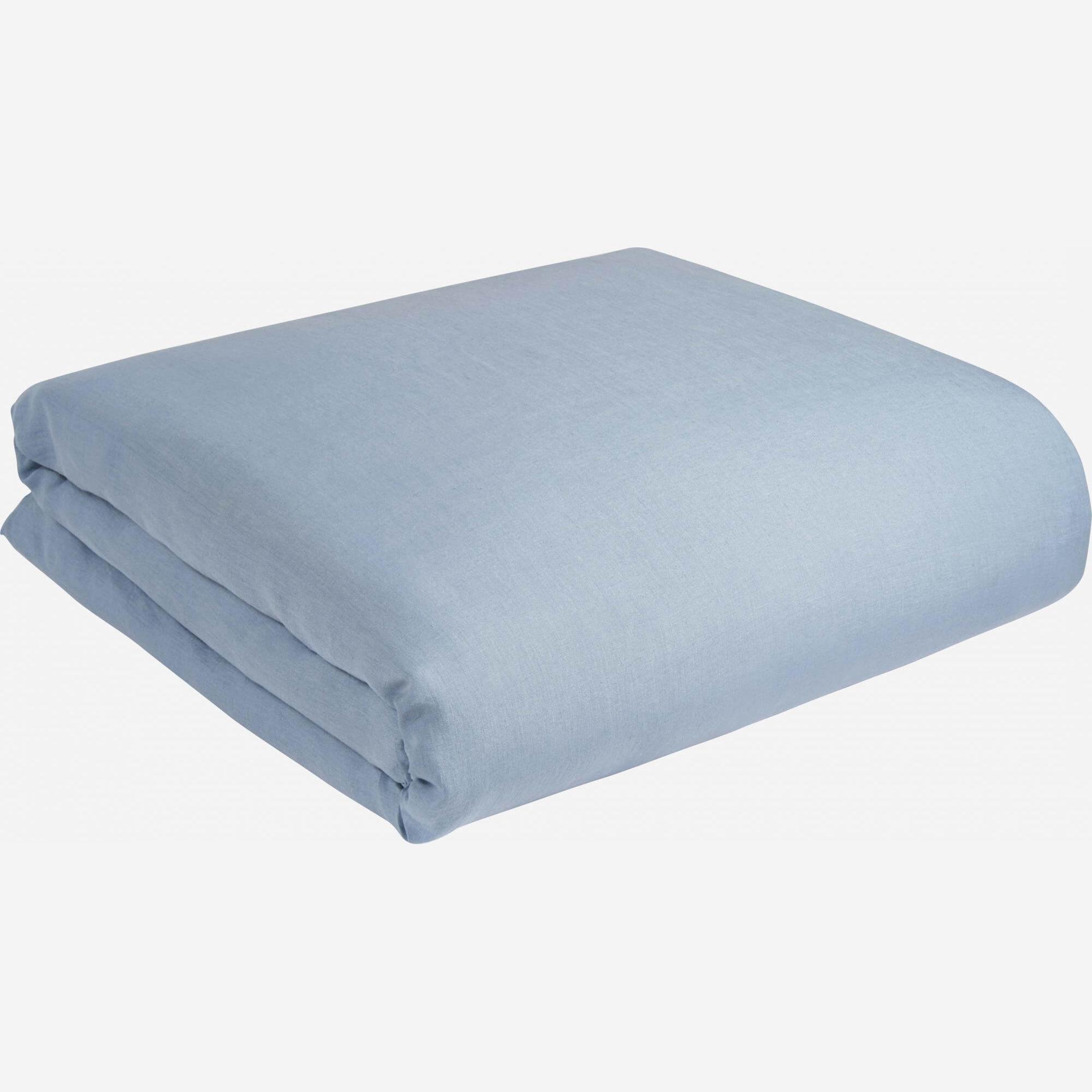 LINEN/ DUVET COV 200X200 BLUE 