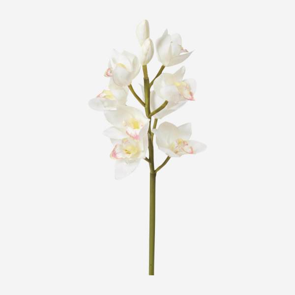 Orchidée Cymbidium artificielle 62cm blanche