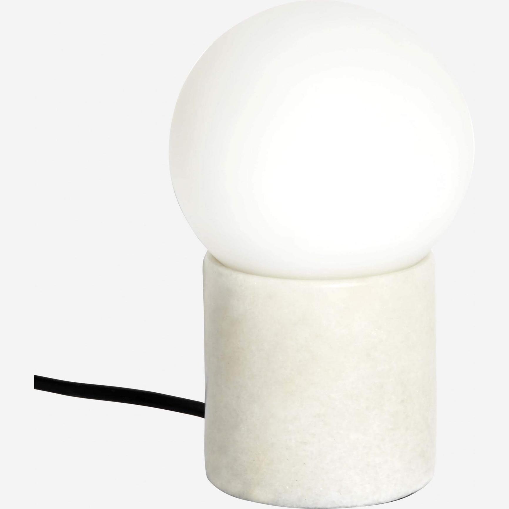 Frosted glass 16.5cm table lamp with marble base