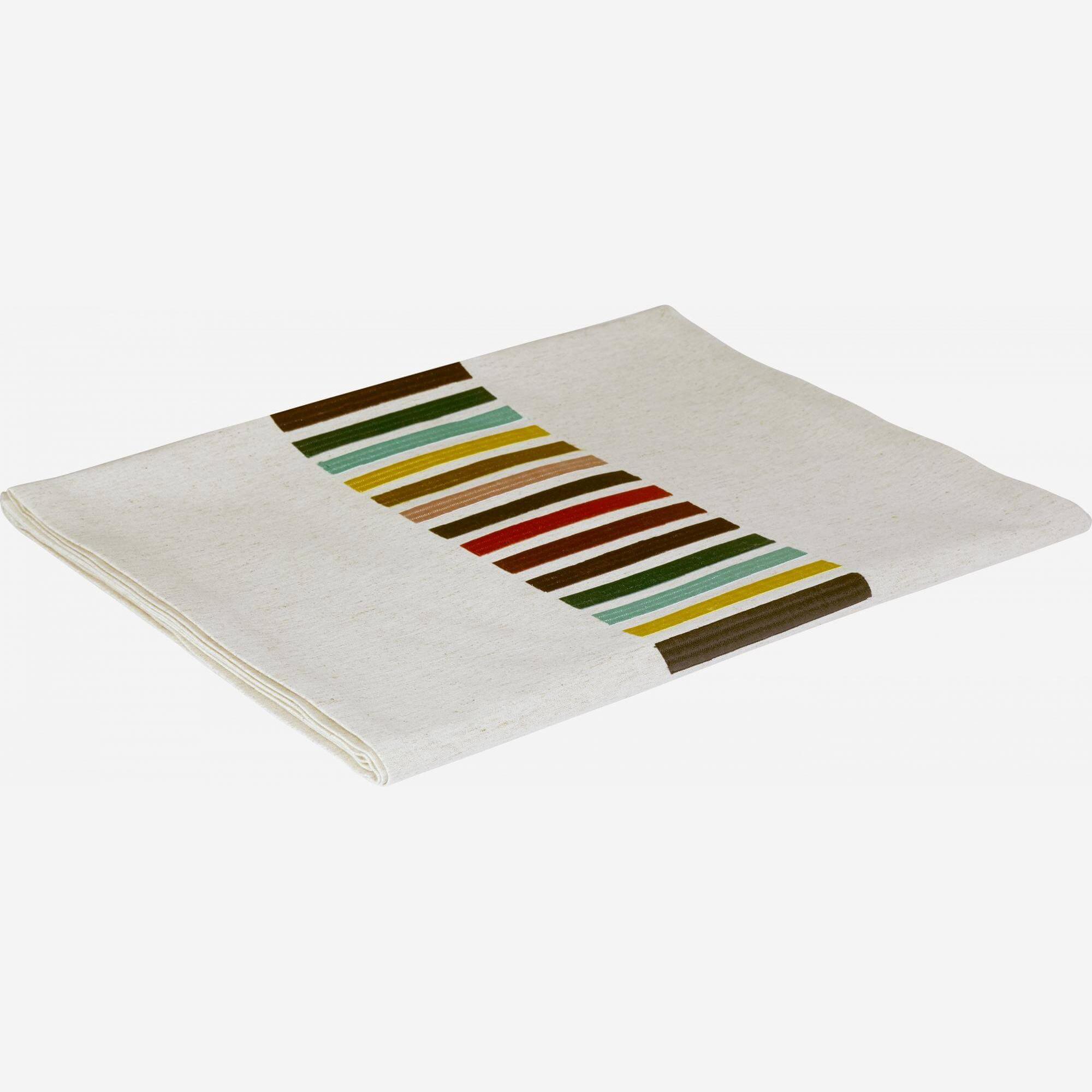 Table runner 40x200cm white with coloured stripes