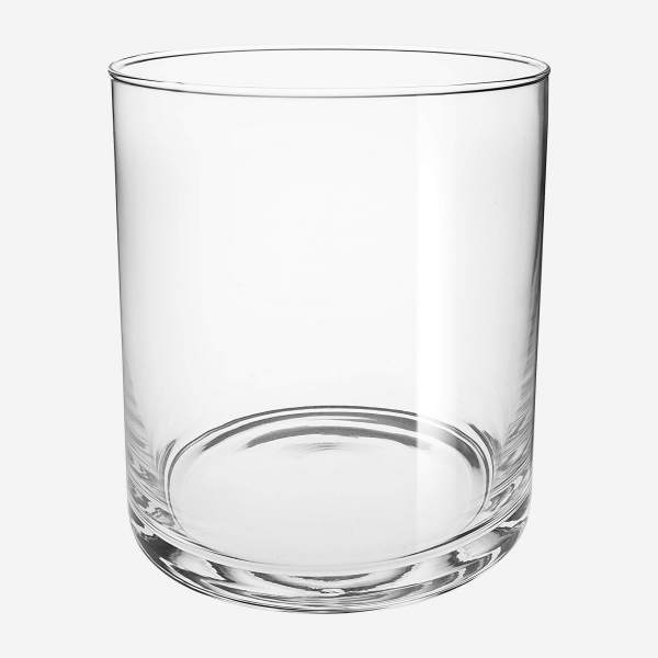 Cilindrische vaas van glas - 15 x 17 cm - Transparant