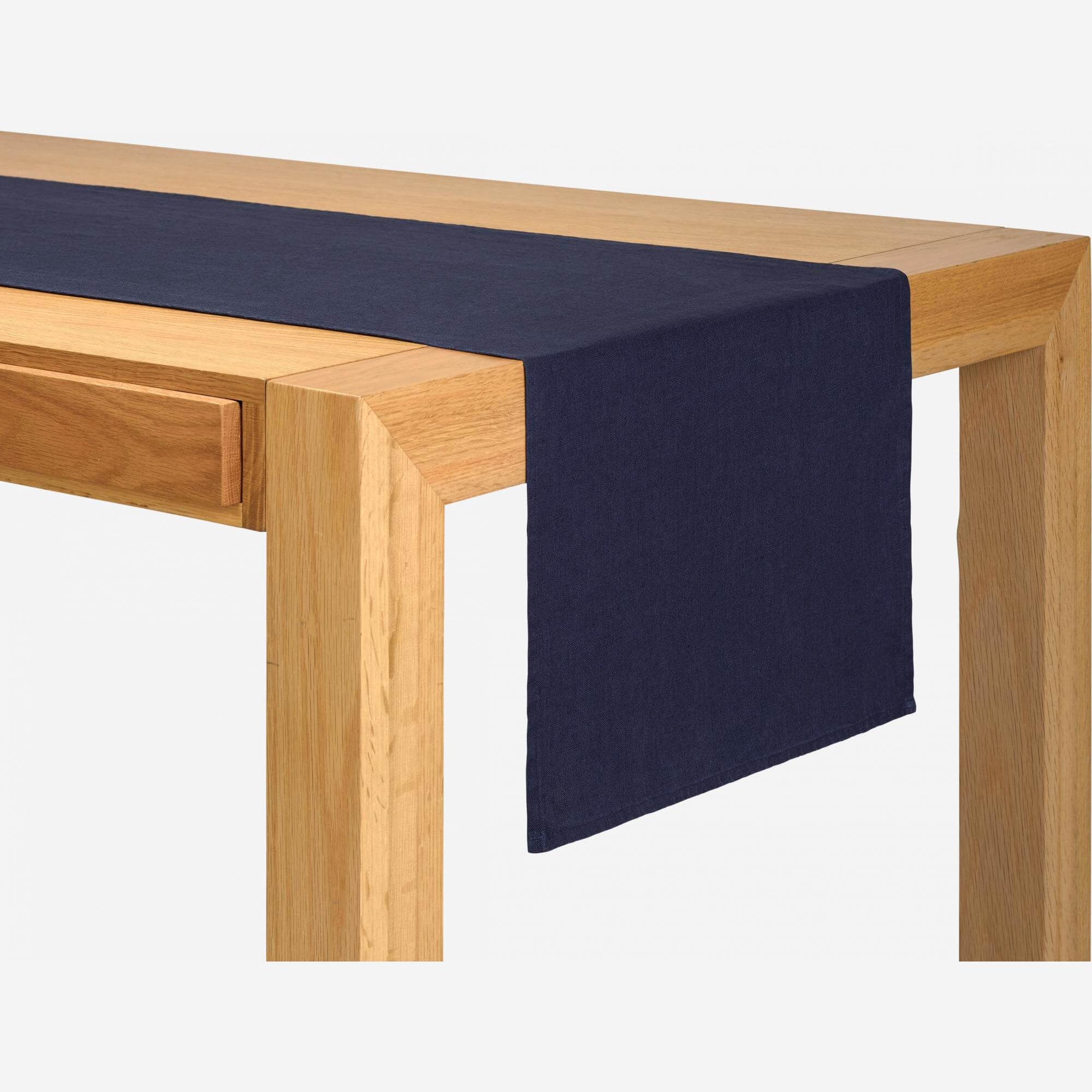 nl(170042) - Chemin de table 45x140 bleu marine