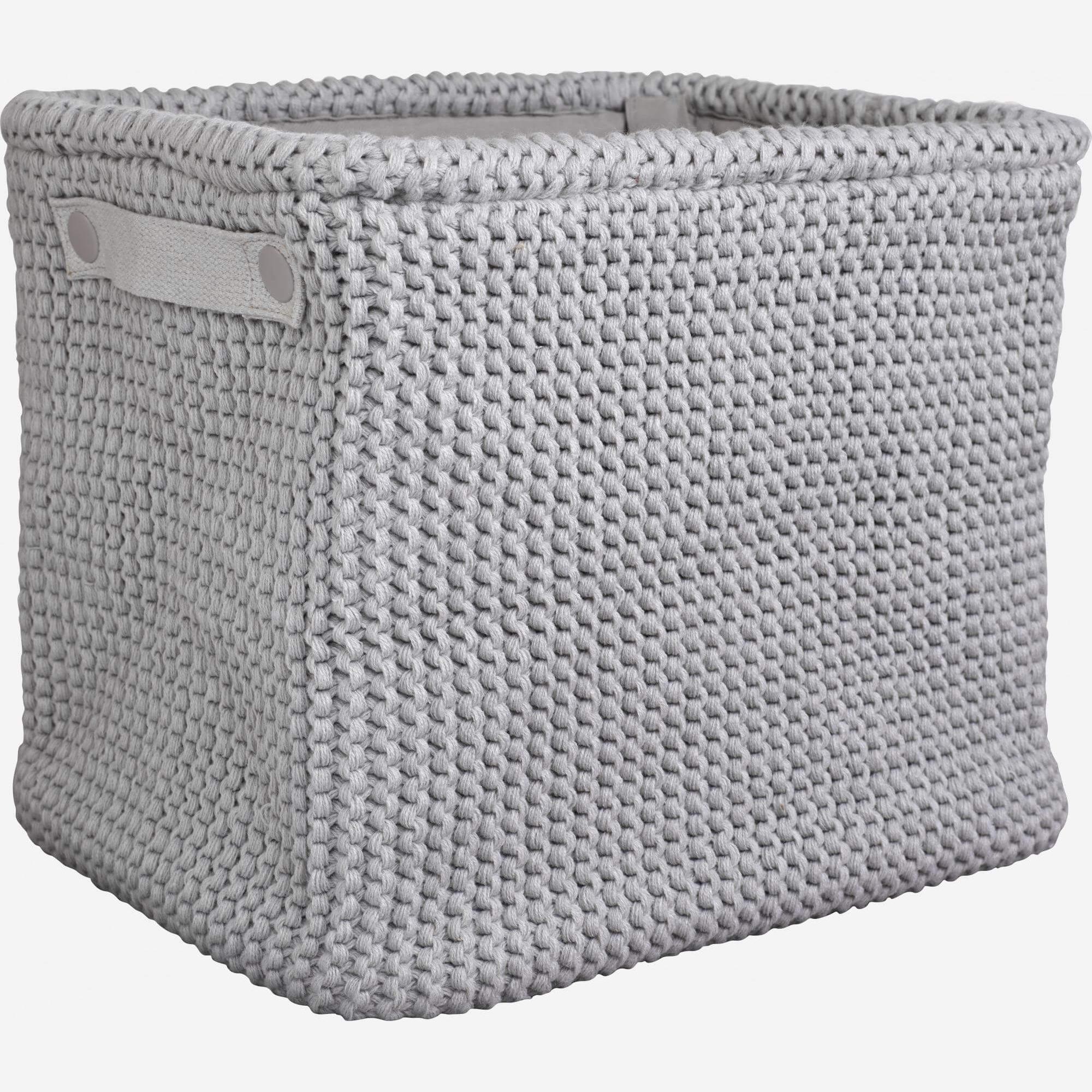 nl(171122) - Panier 36x26x30cm en laine grise