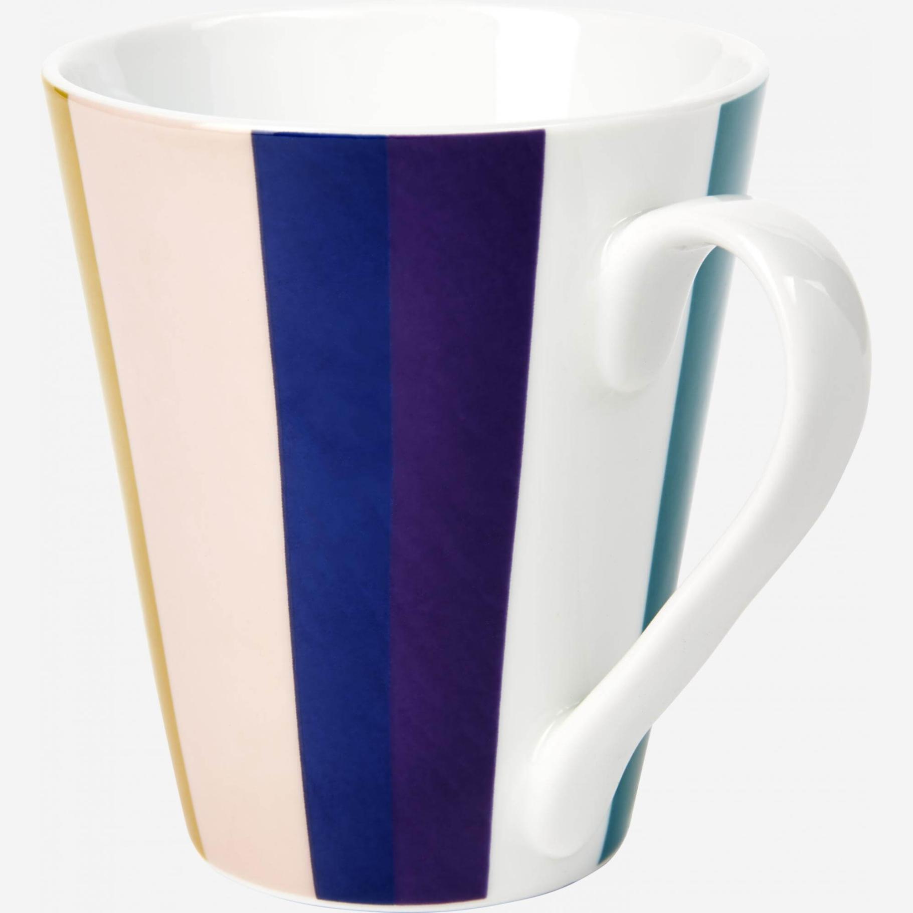 Lot de 4 mugs en porcelaine - Multicolore