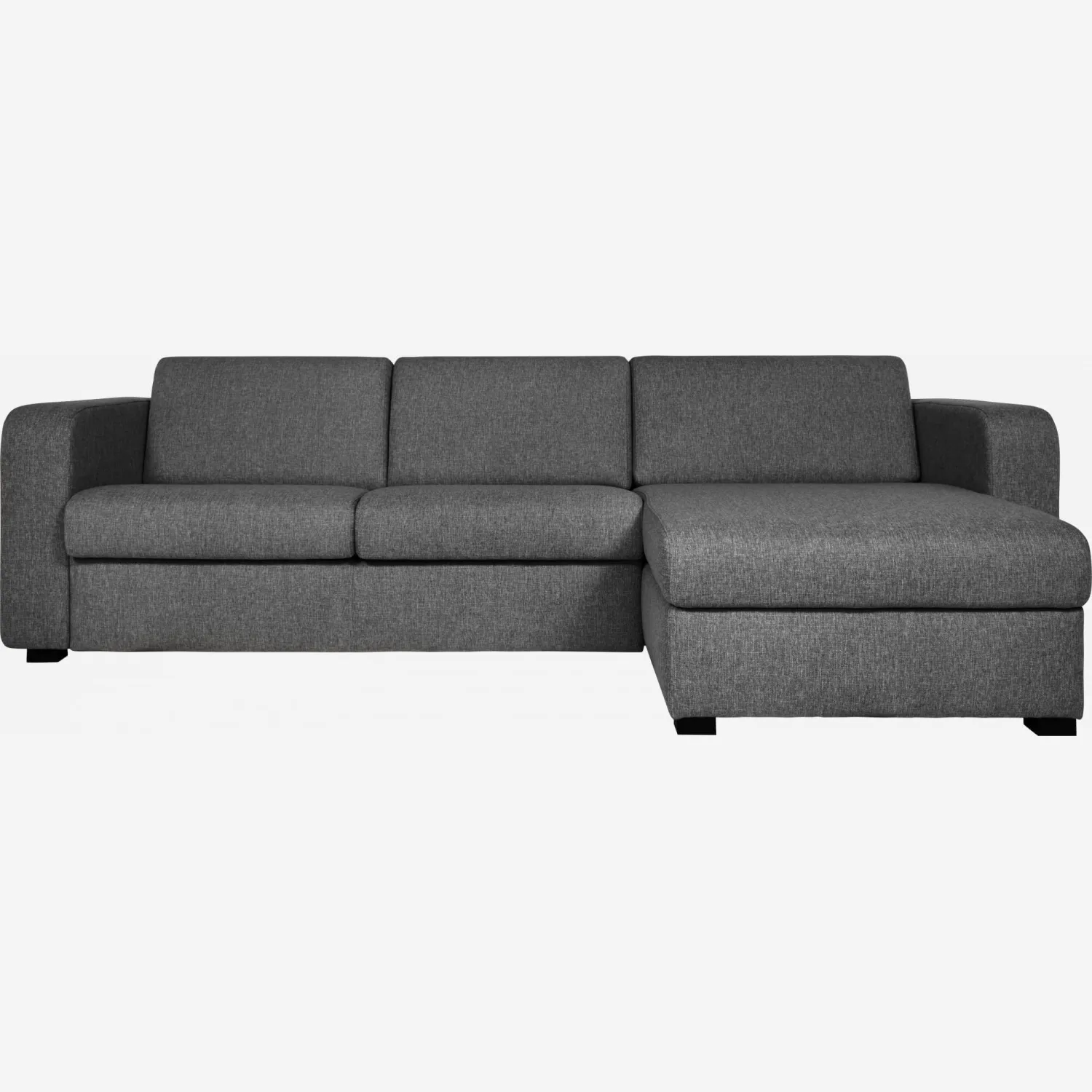 Canapé d'angle 2 places convertible en tissu - Gris
