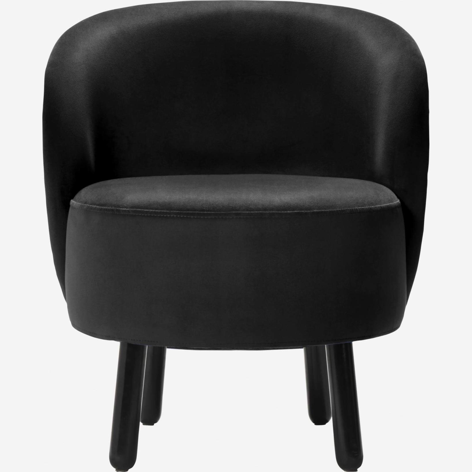 Fauteuil Crapaud en velours - Gris anthracite