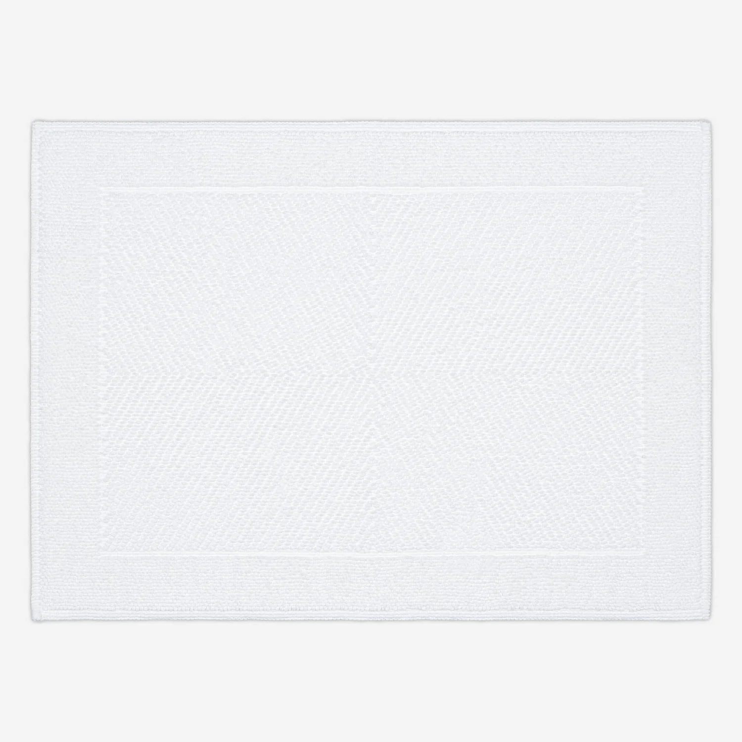 Tapis de bain 80x60cm en coton blanc - 1