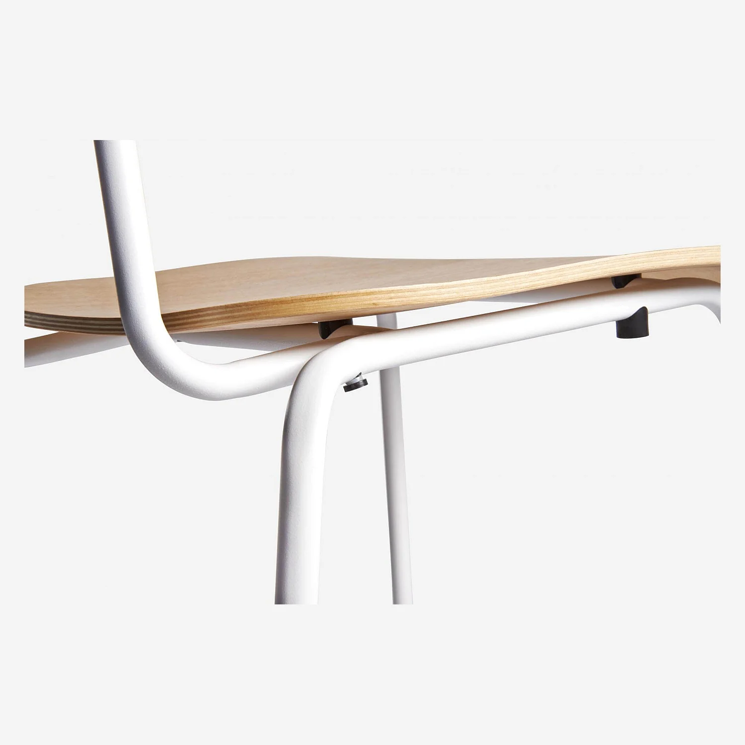 Stuhl aus Eiche mit Beinen aus lackiertem Stahl - Weiß - 5