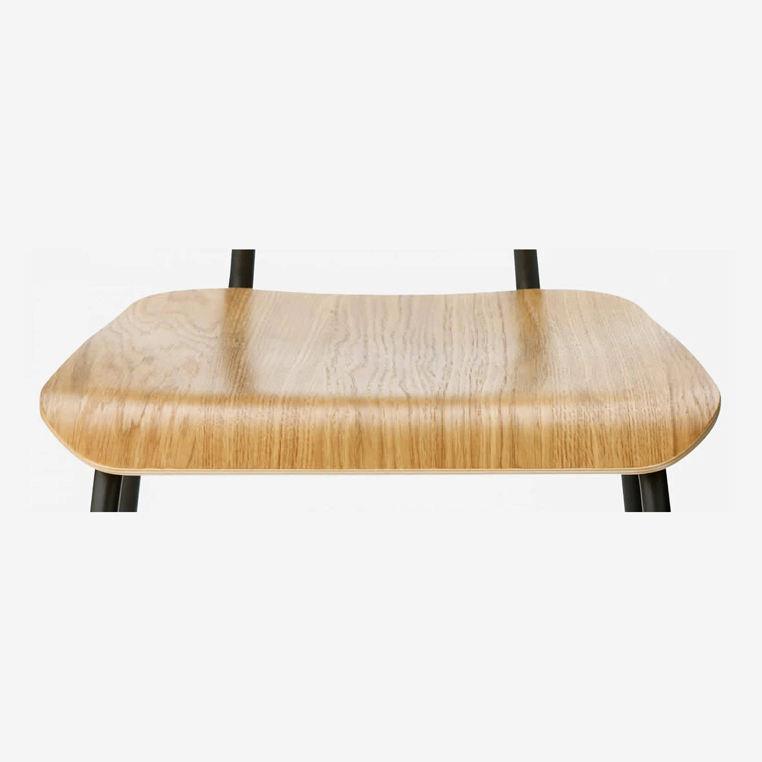 Chaise en chêne et pieds en acier laqué - Anthracite - 6