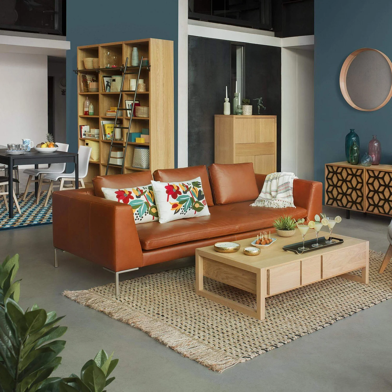 3-Sitzer-Sofa aus Vintage-Leder - Cognacbraun - 3